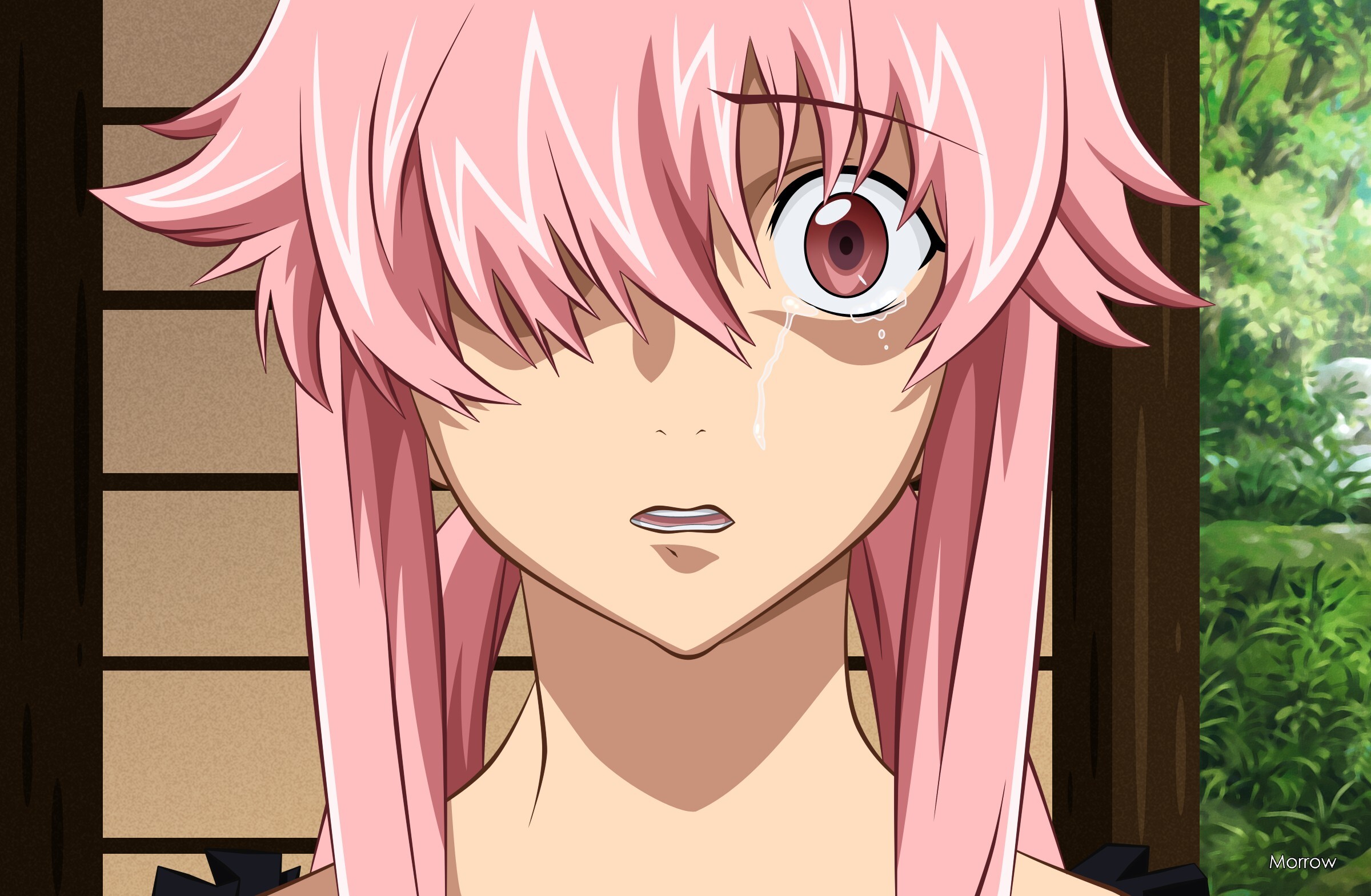 Gasai Yuno, Anime girl, Mirai Nikki, Yandere, 2400x1570 HD Desktop