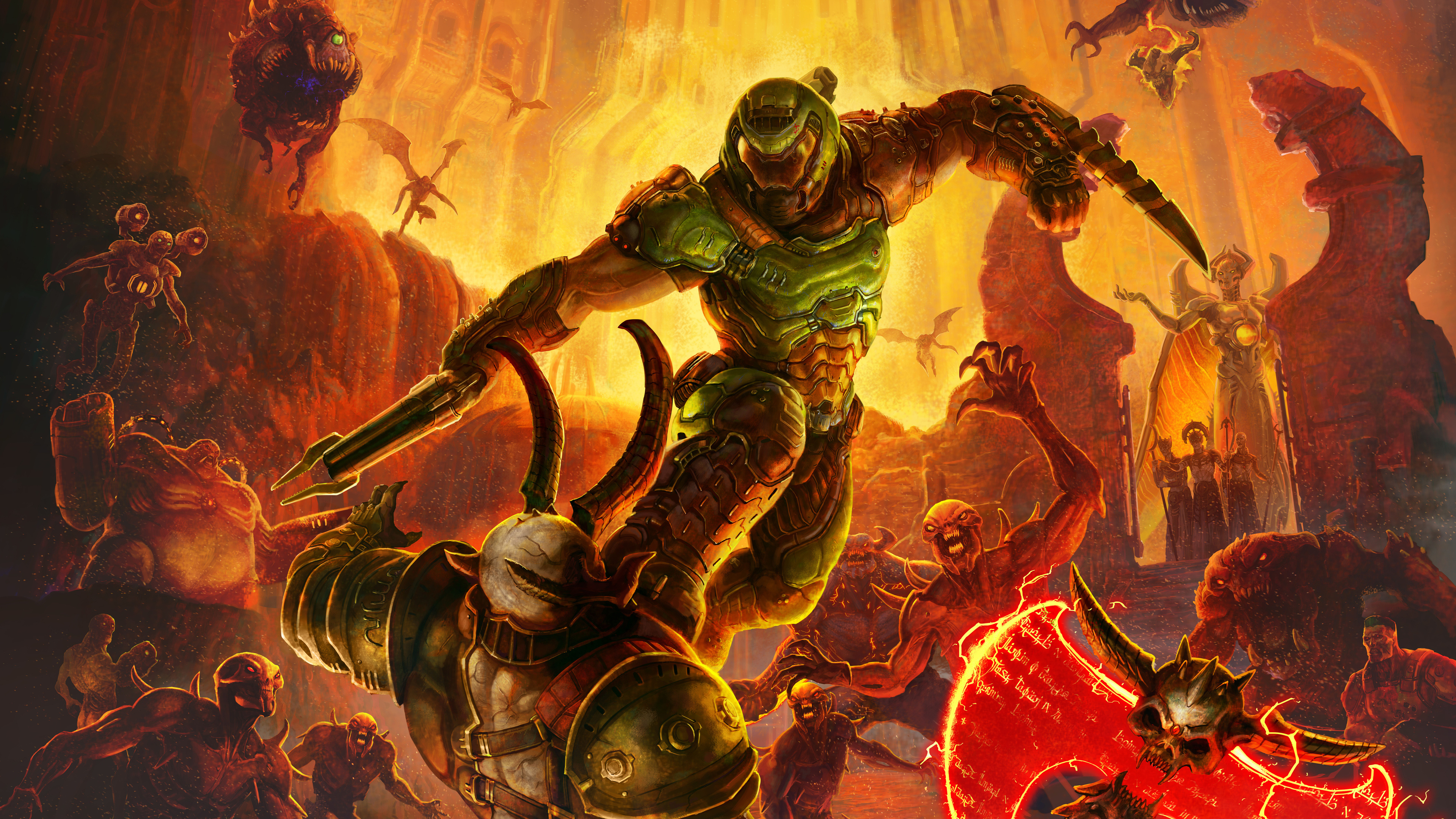 Doom Slayer, Marauder, Khan Maykr, Doom Eternal, 4K Desktop wallpaper