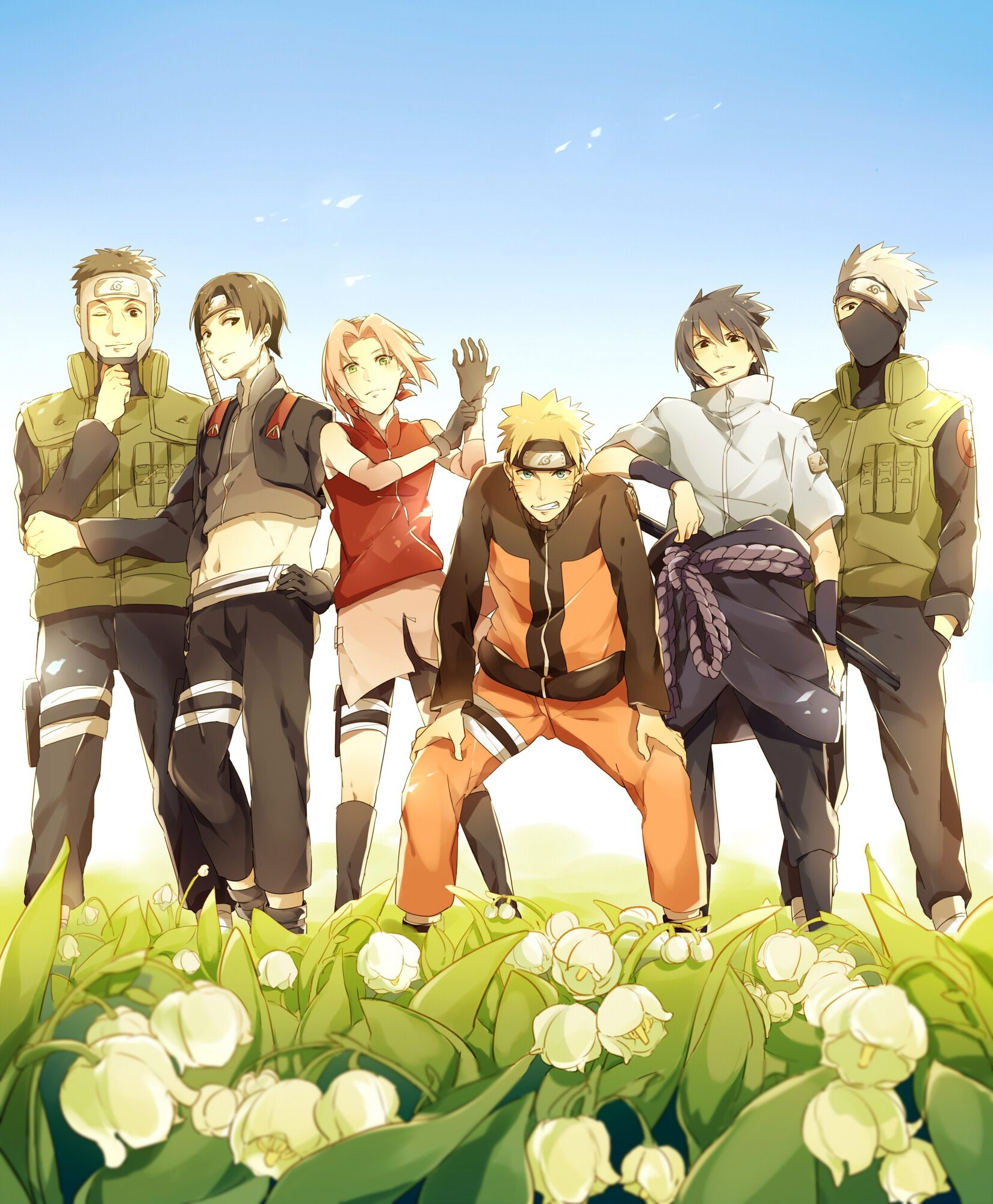 Naruto Uzumaki, Sasuke Uchiha, Sakura Haruno, Kakashi Hatake, Team 7, HD Phone wallpaper