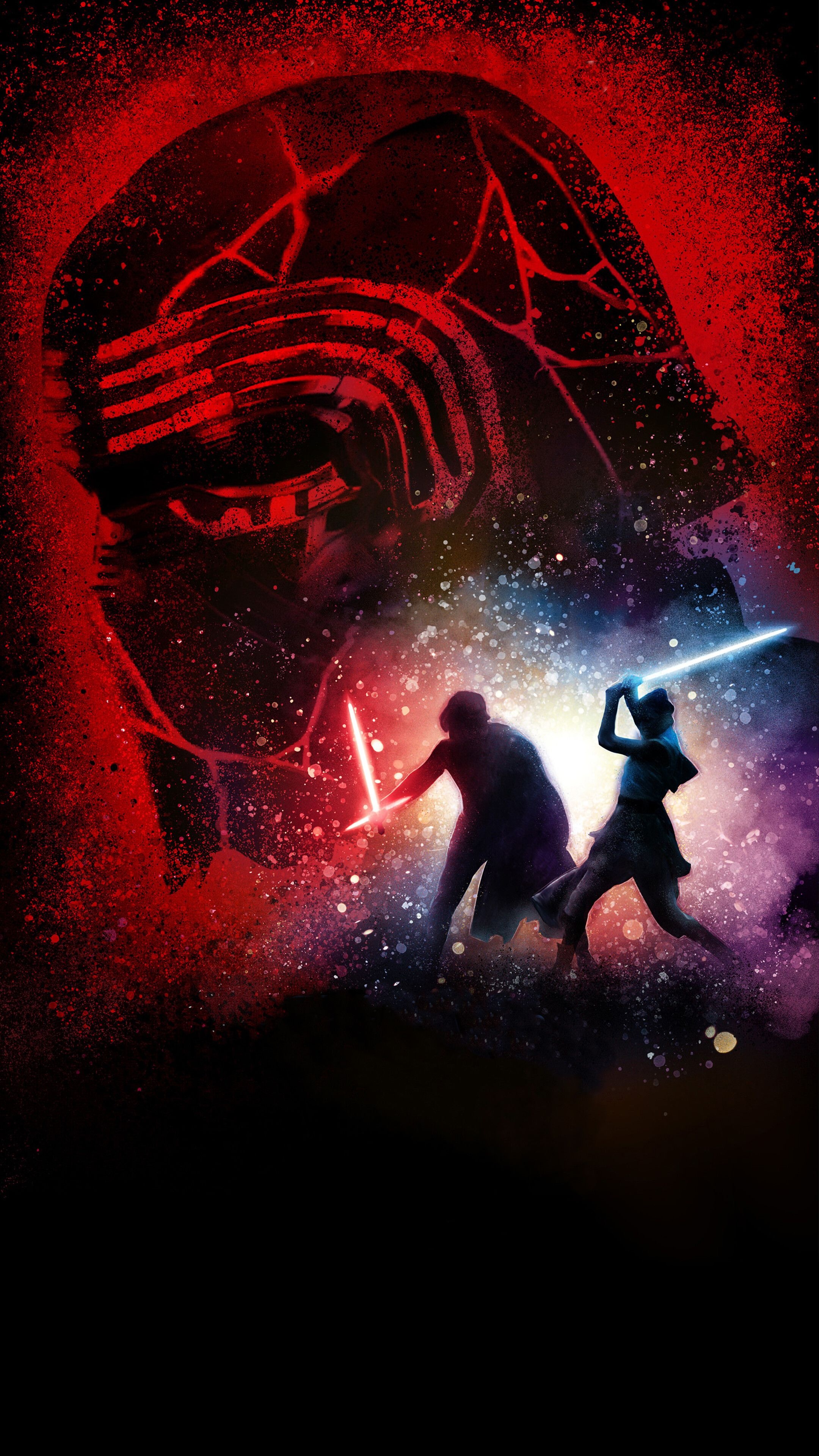 Kylo Ren Mask, Movies, Battle scenes, Backgrounds, 2160x3840 4K Phone