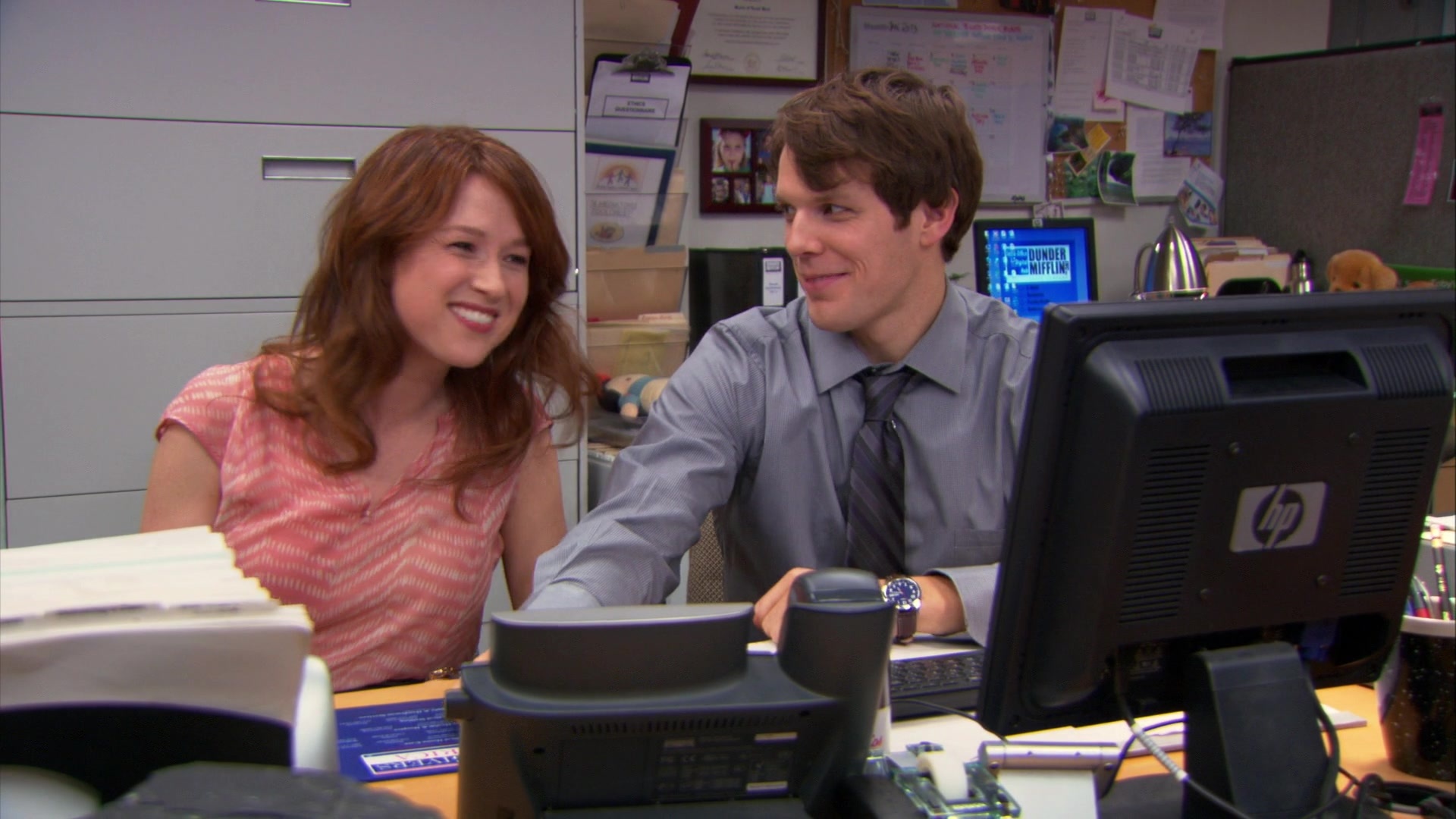 Jake Lacy, HP monitor, Pete Miller, Ellie Kemper, 1920x1080 Full HD Desktop