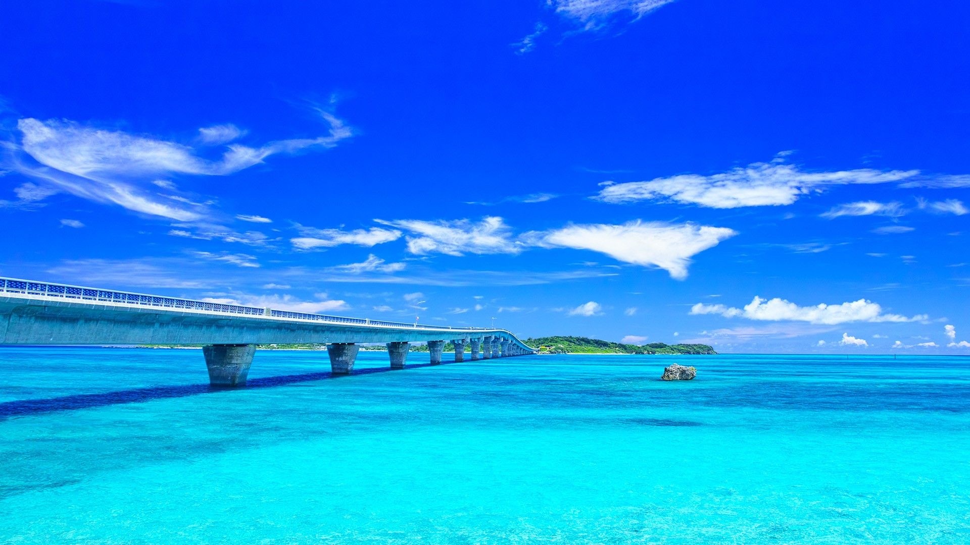 Ikema Ohashi bridge, Miyako Islands, Japan, Places to go, 1920x1080 Full HD Desktop