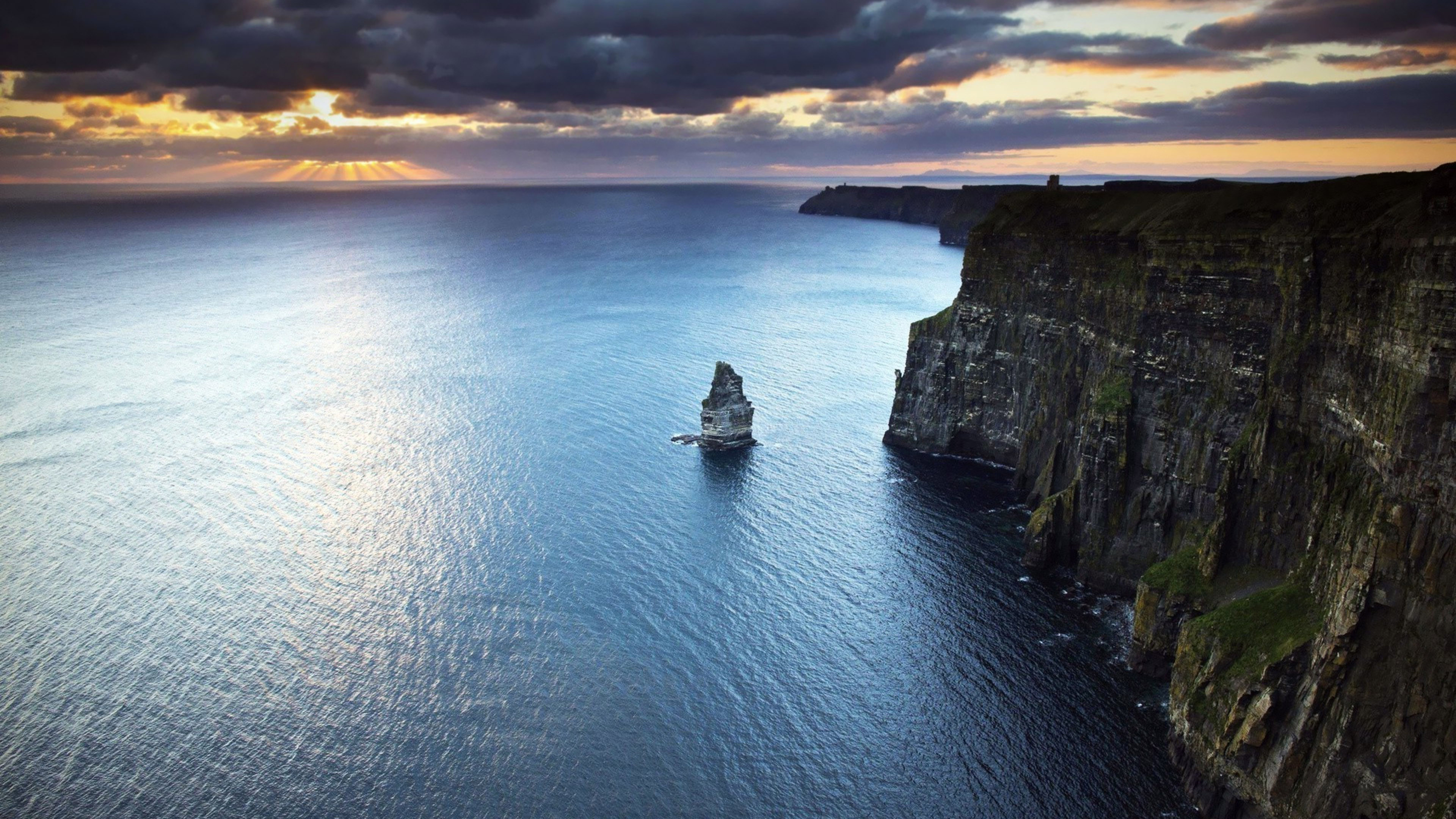 Aran Islands, Cliffs of Moher sunset, Desktop wallpaper, 3840x2160 4K Desktop