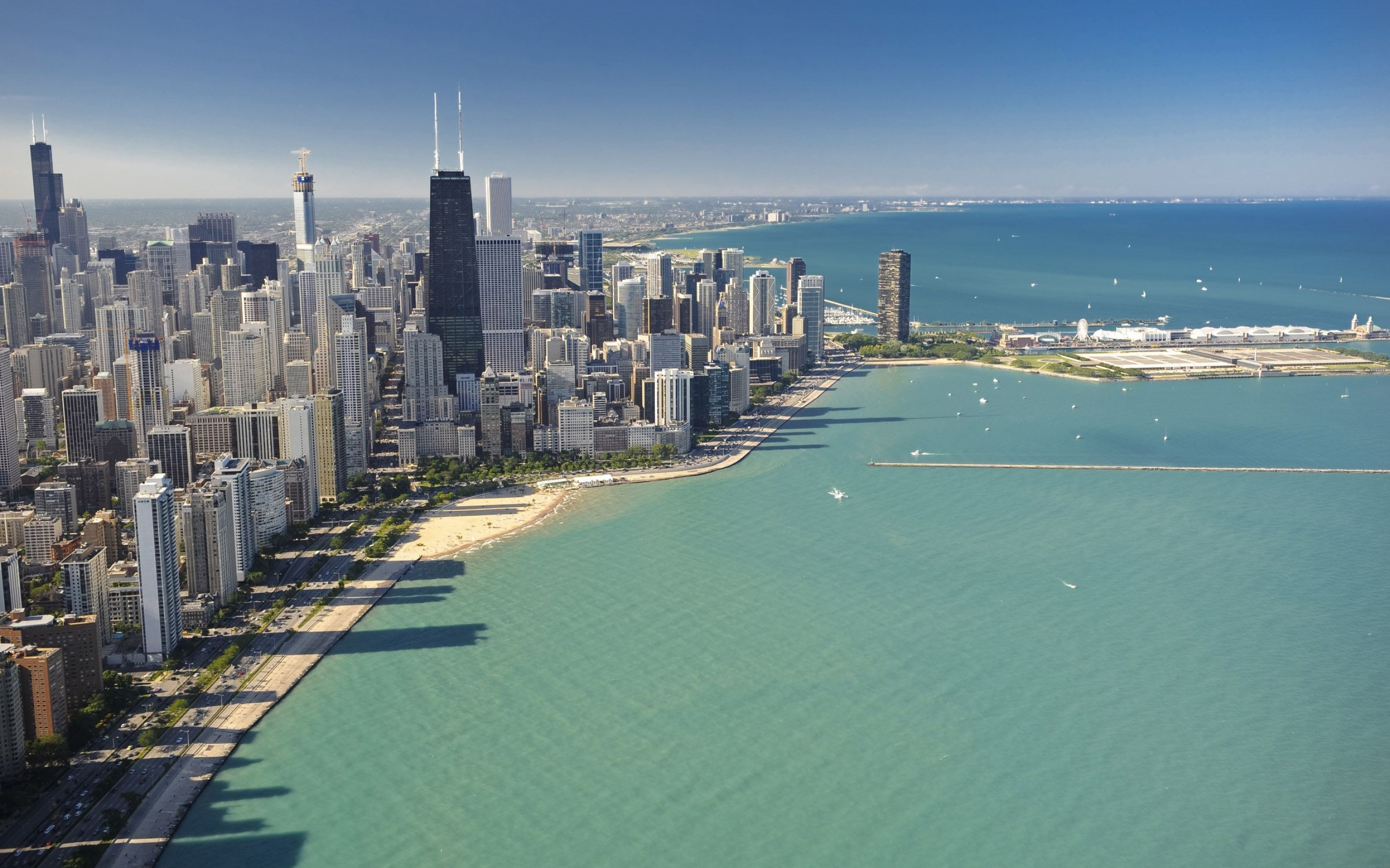 Lake Michigan, Chicago Lake, Backgrounds, Wallpapers, 2880x1800 HD Desktop