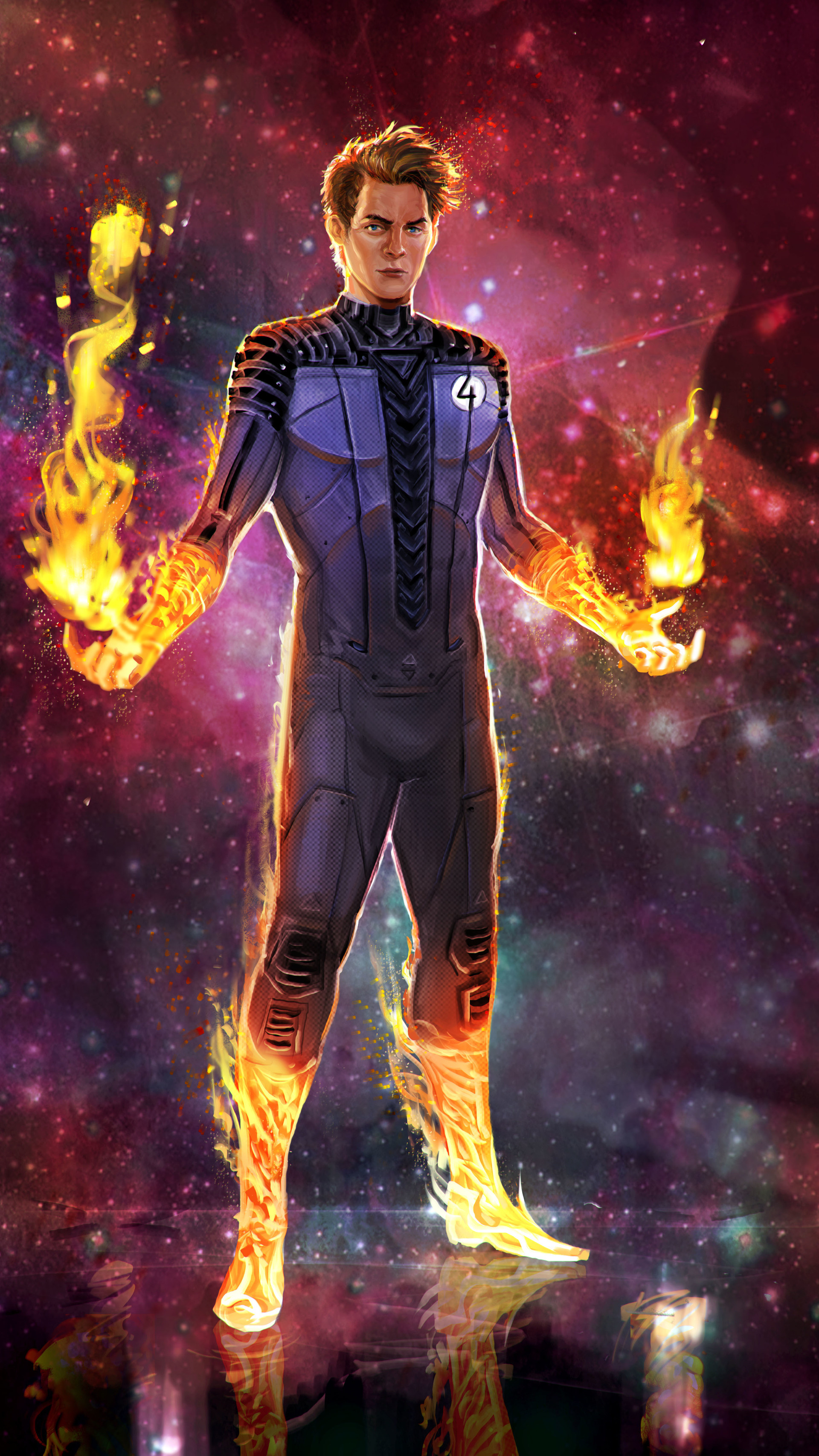 Johnny Storm, Human Torch, Fan cast, Movies, 1920x3420 HD Phone