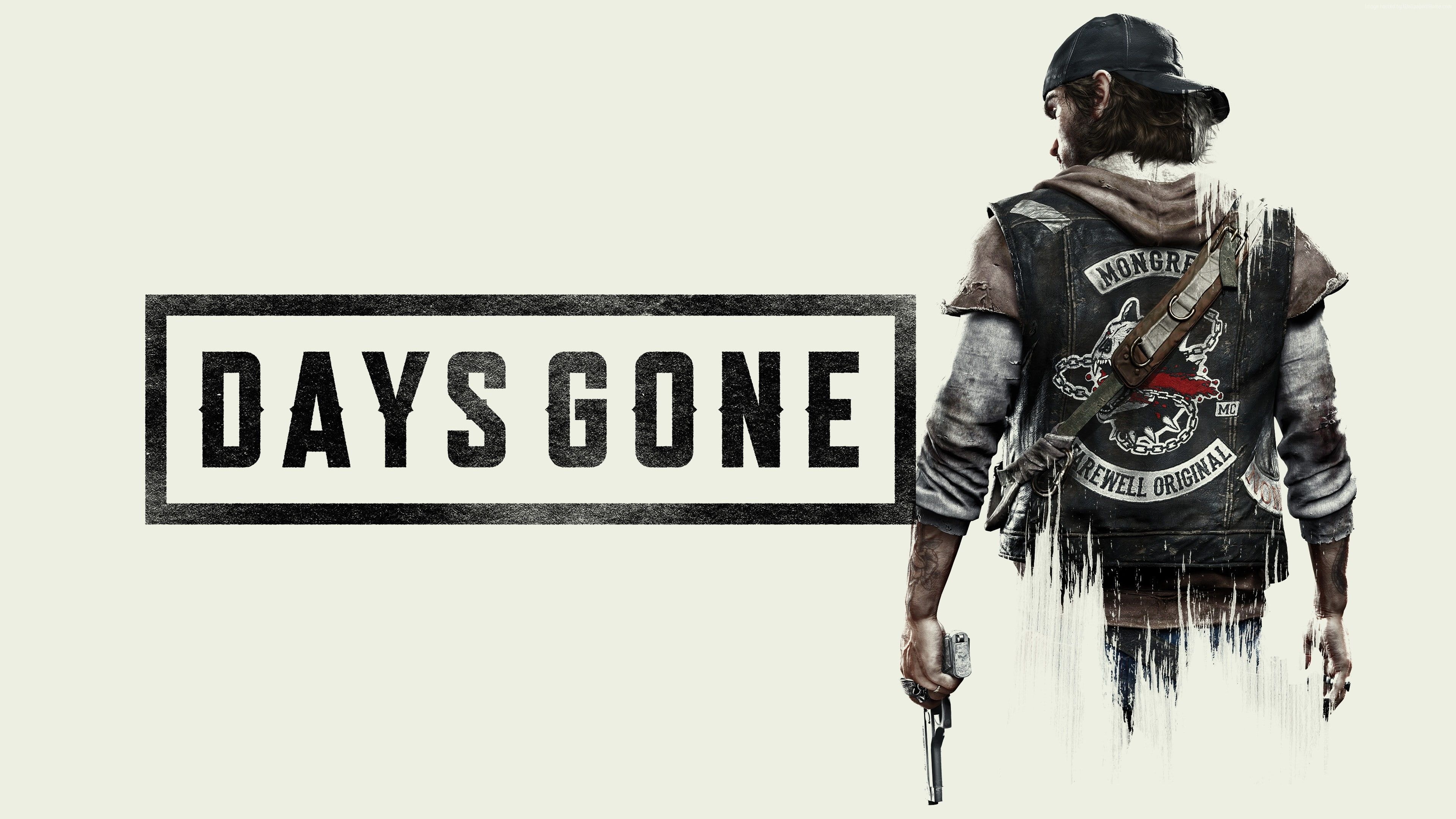 Deacon St. John, DAYS GONE logo, Mongrels MC vest, 4K Desktop wallpaper