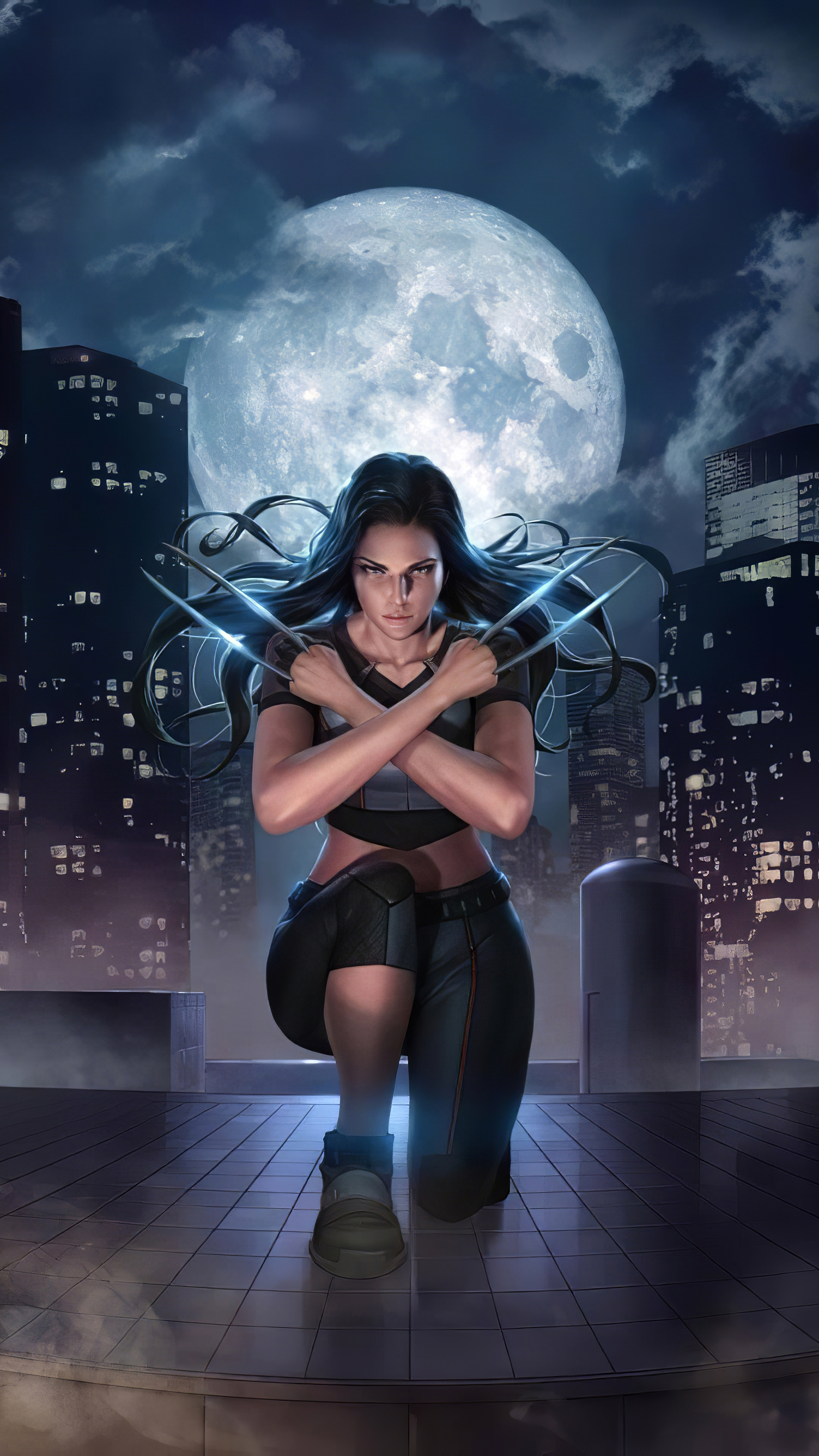 Laura (X-Men), Artwork, X-23, Sony Xperia wallpapers, 2160x3840 4K Phone