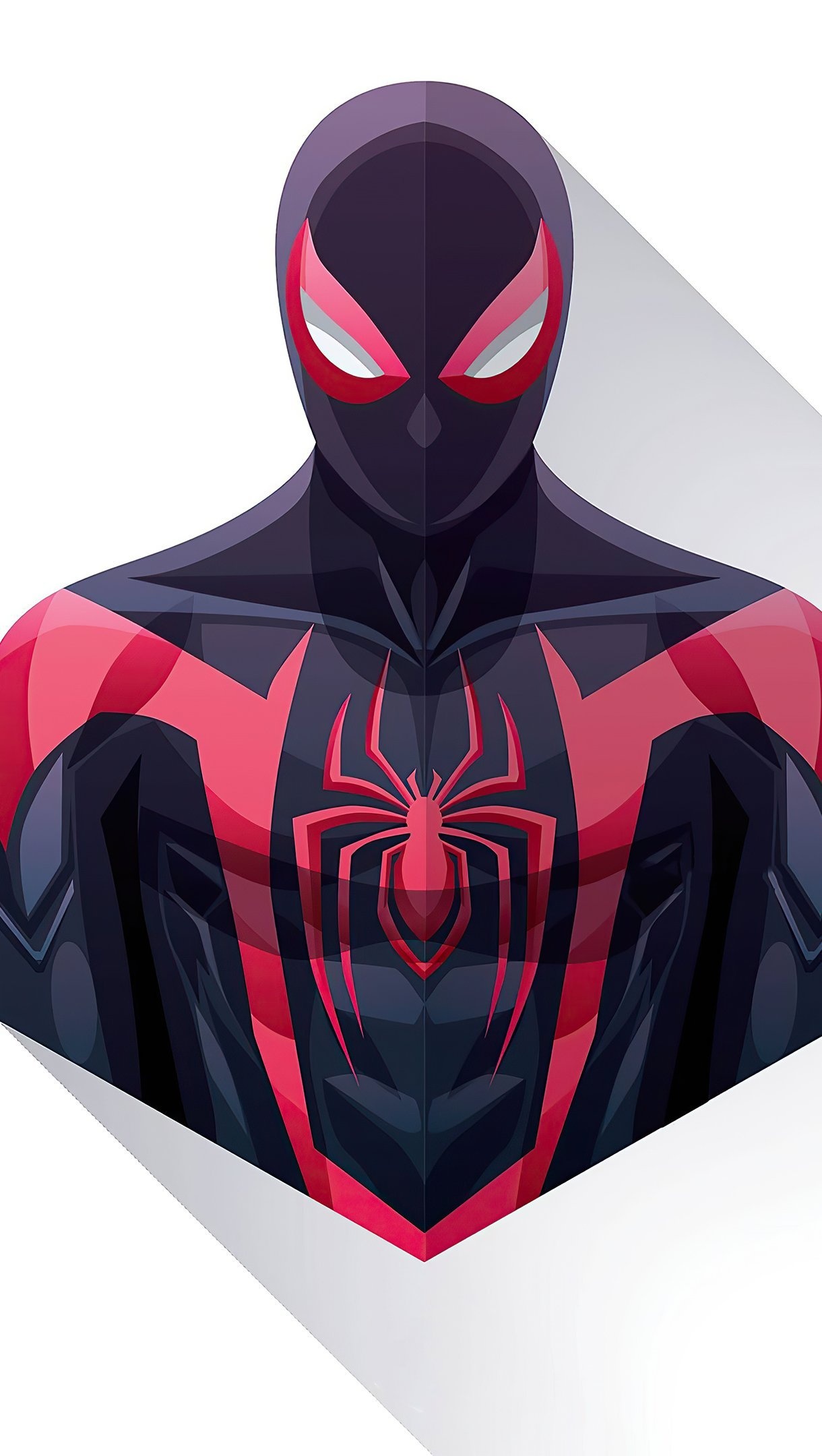 Miles Morales Spider-Man, red spider emblem, geometric vector illustration, HD Phone wallpaper