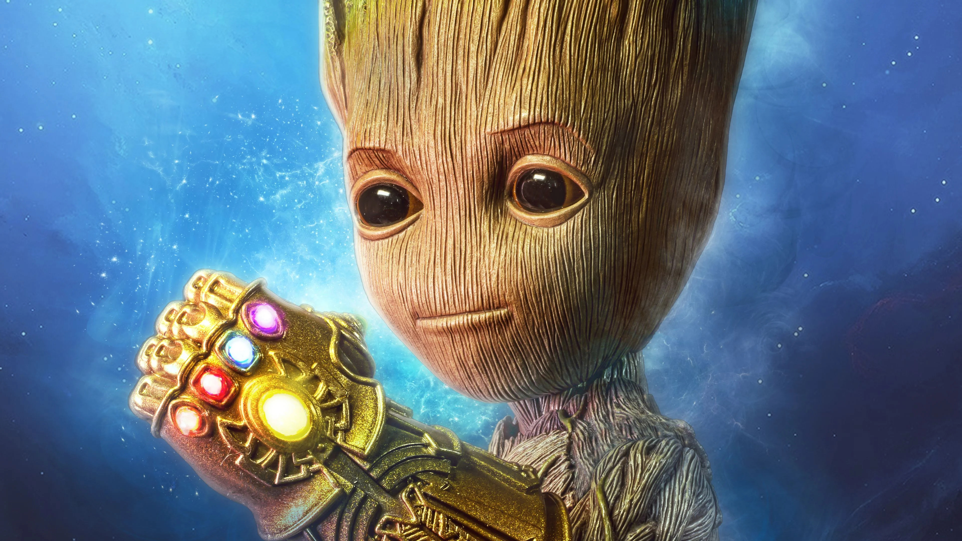 Infinity Gauntlet, Groot Wallpaper, 3840x2160 4K Desktop