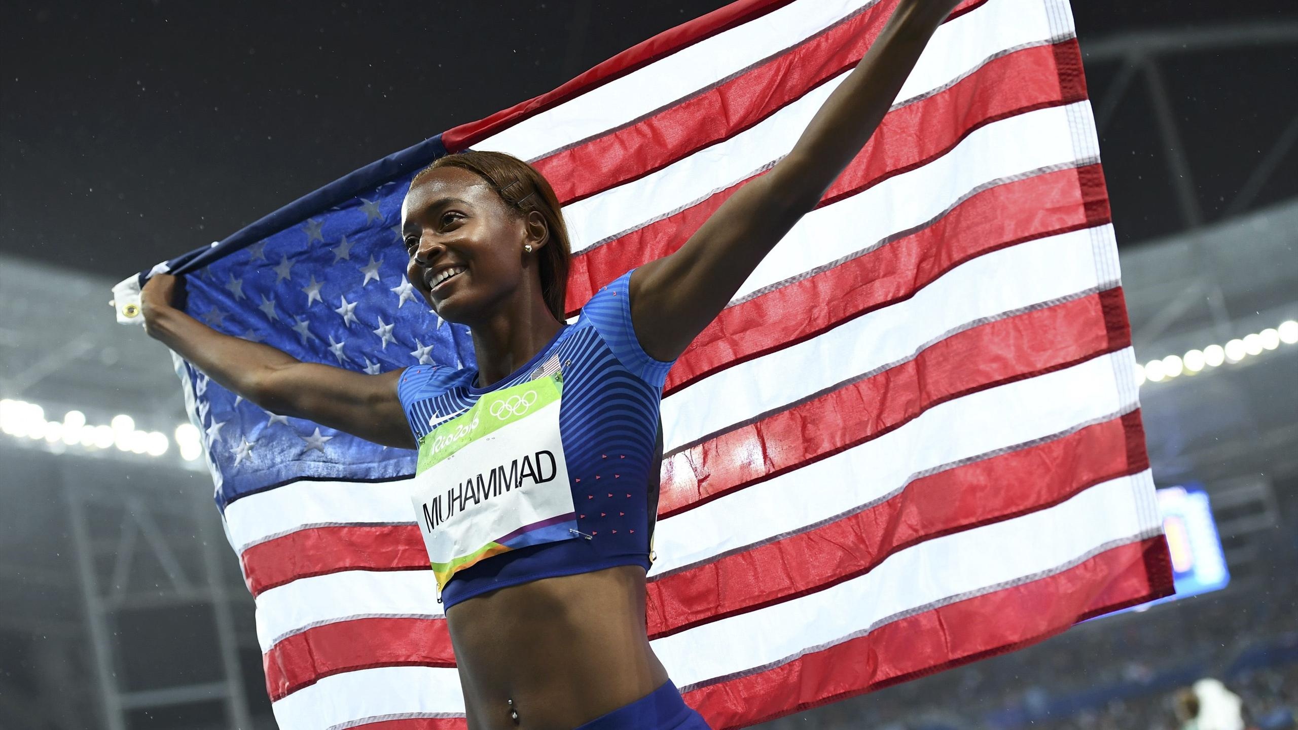Dalilah Muhammad, Olympic champion, Women's 400m hurdles, Unforgettable moment, 2560x1440 HD Desktop