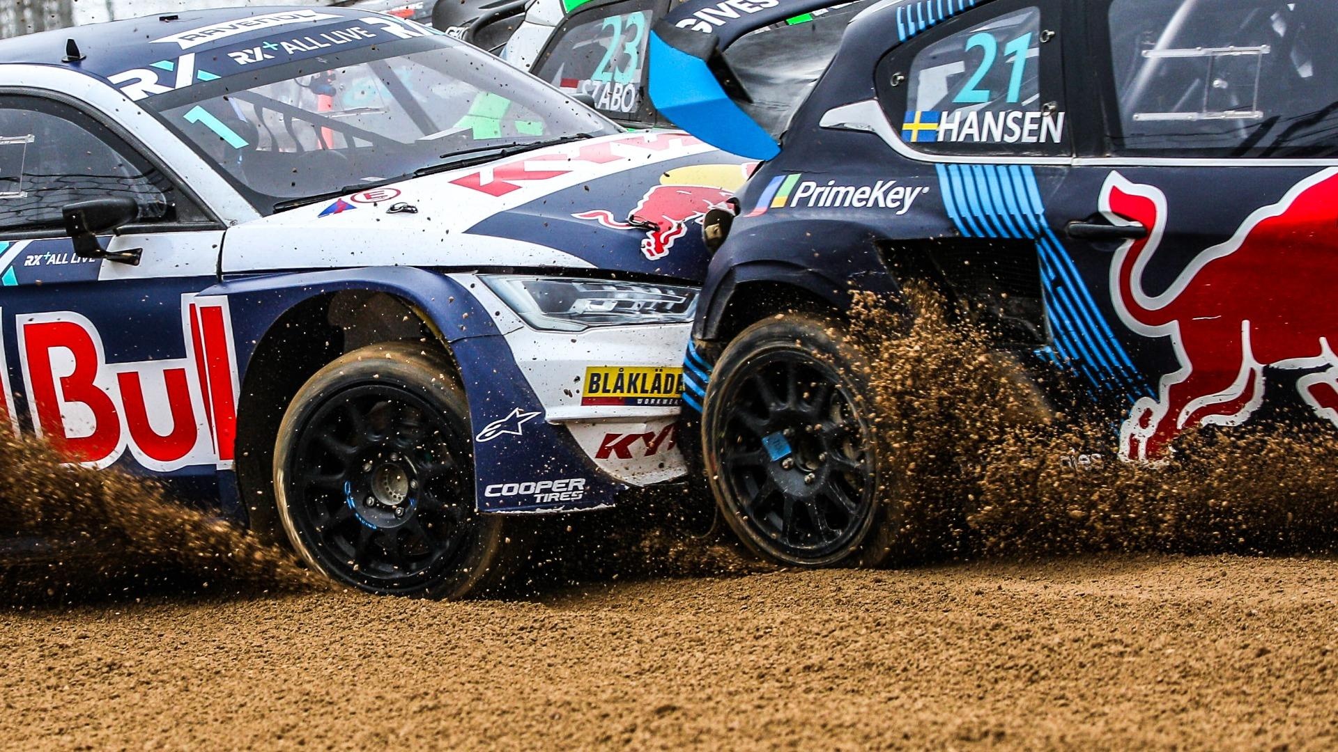 Rallycross video footage, Action-packed races, Intense motorsport action, Thrilling race highlights, 1920x1080 Full HD Desktop