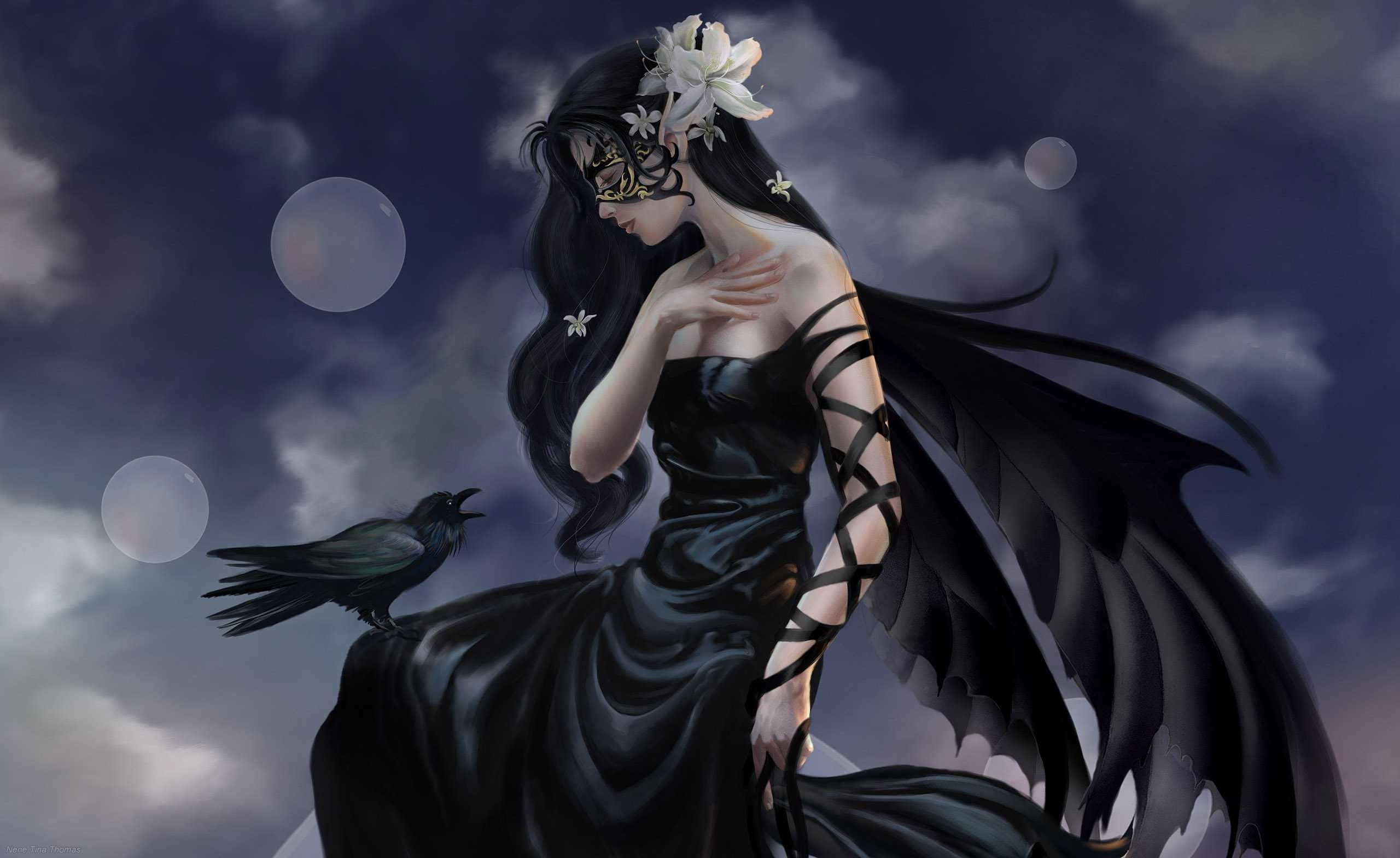 Gothic girl, Mysterious charm, Dark beauty, Artistic visuals, 2560x1570 HD Desktop