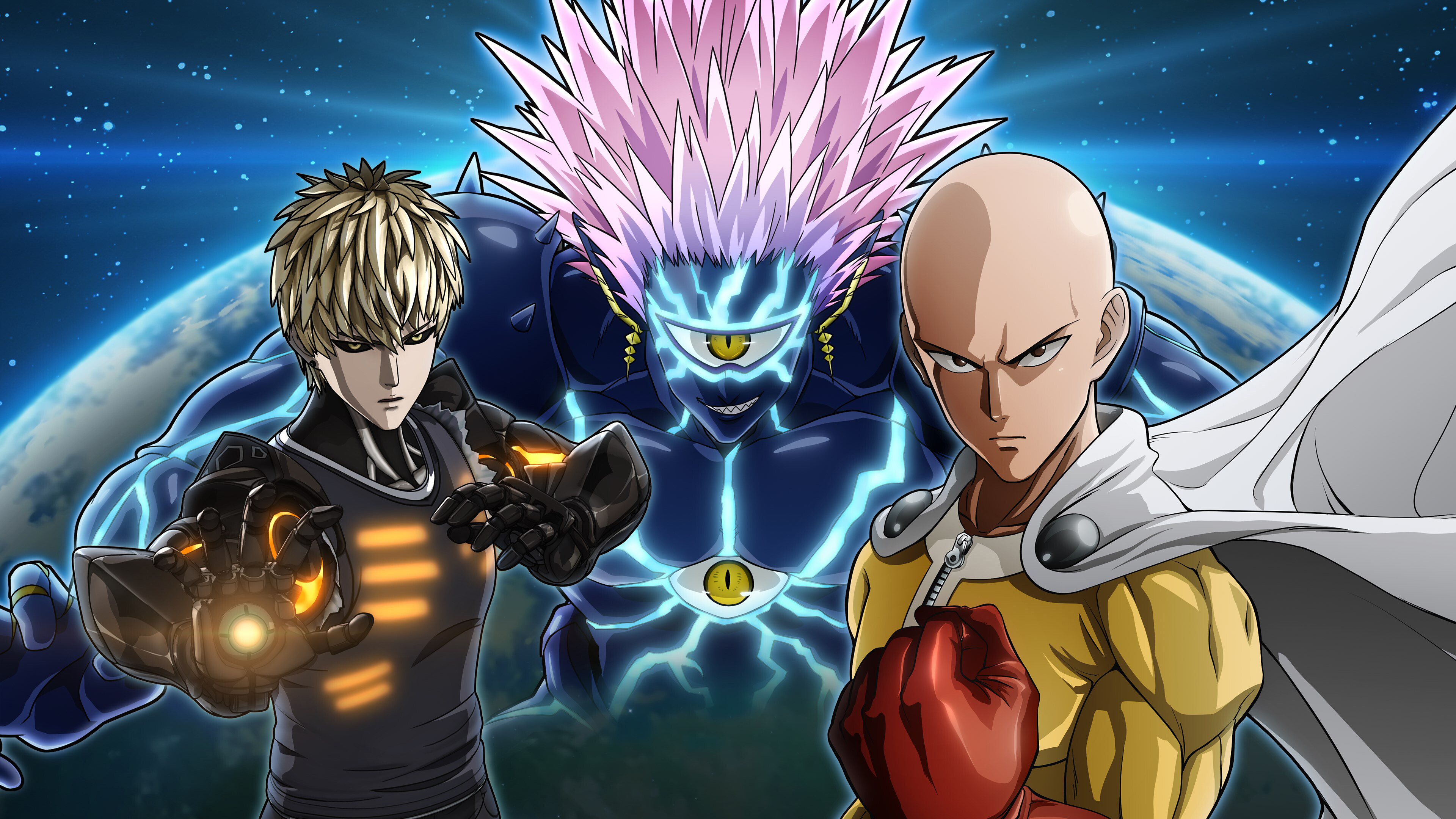 Genos, One Punch Man, Saitama, Boros, Gamer wallpapers, 3840x2160 4K Desktop