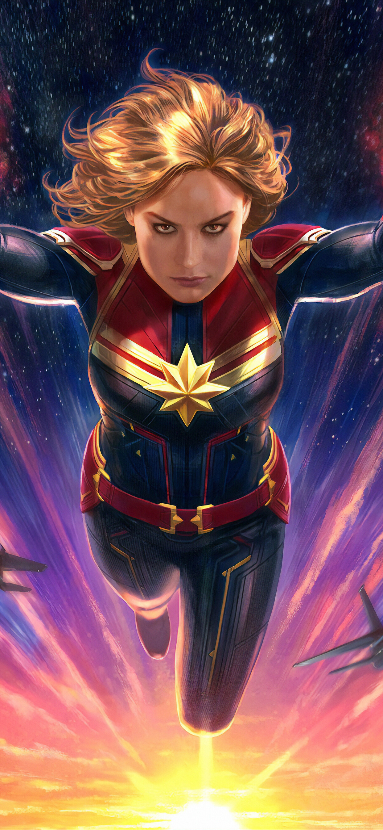 Captain Marvel 4K arts, iPhone XS Max, HD wallpapers, Marvel Girls, 1250x2690 HD Phone