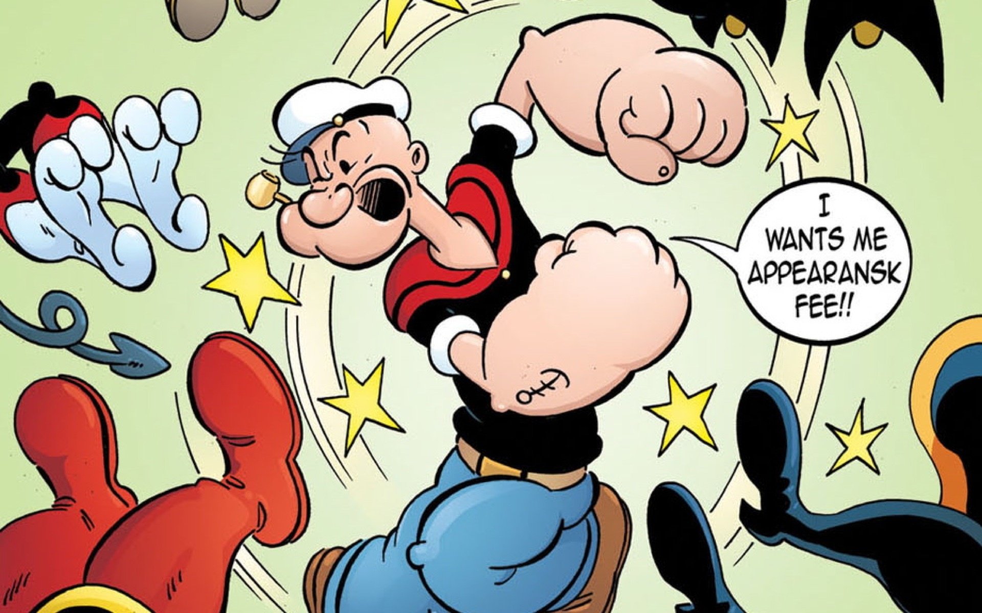 Popeye the Sailor Animation, Ate spinach, First comic book superhero, 1920x1200 HD Desktop