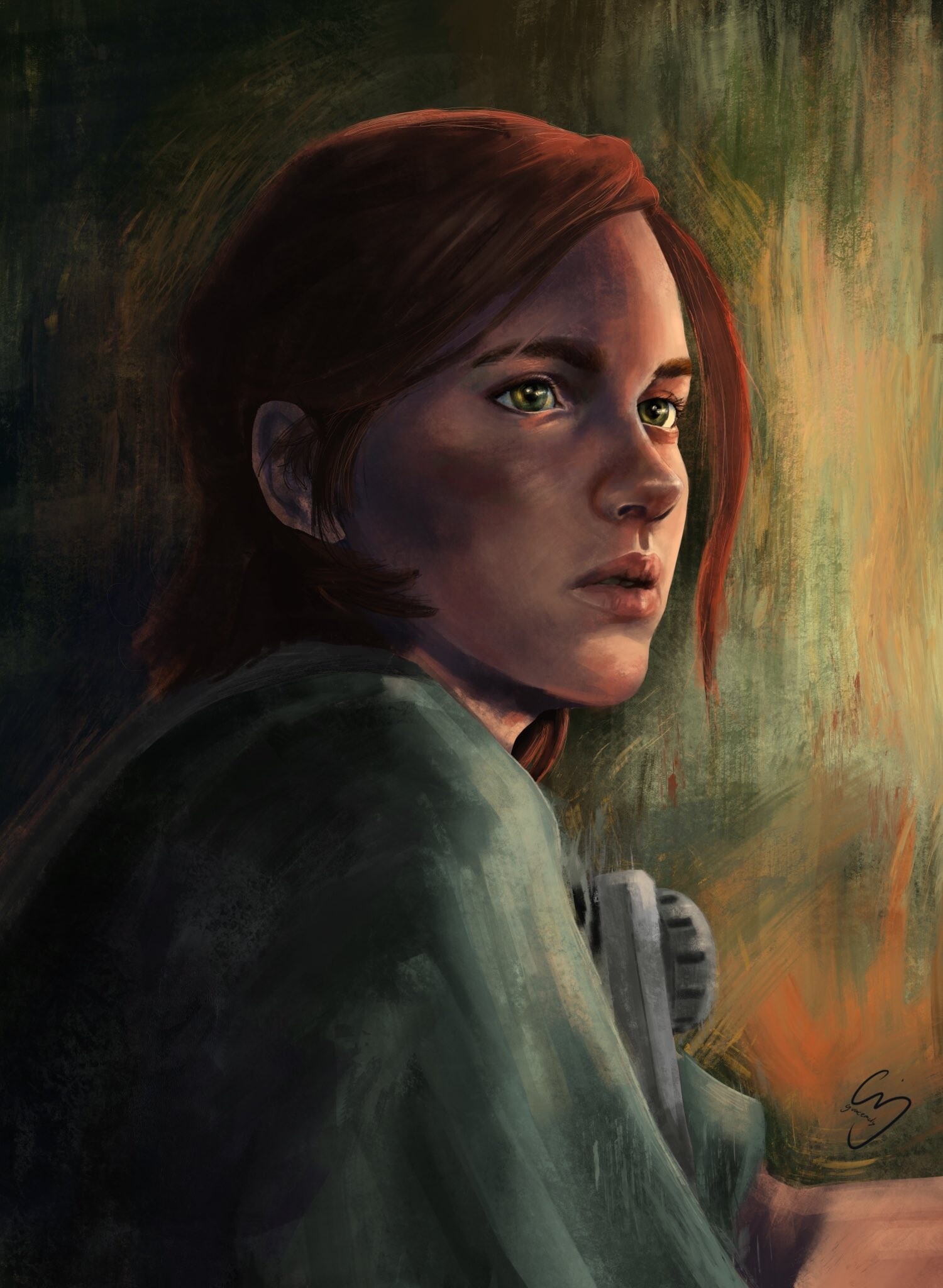 Ellie Williams, The Last of Us Part II, digital oil painting portrait, HD Phone wallpaper
