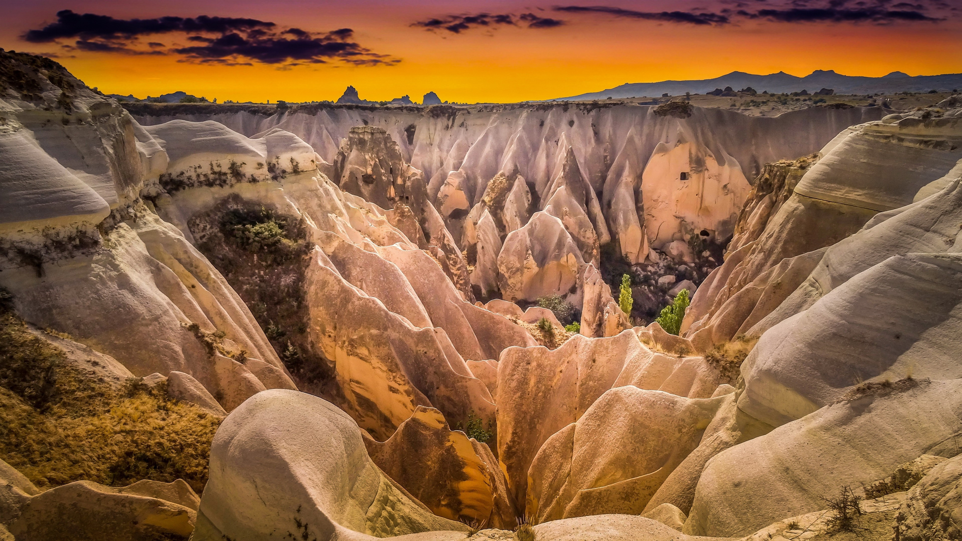 Cappadocia, Nevsehir, Turkey, Uchisar sunset, UHD TV wallpaper, 3840x2160 4K Desktop