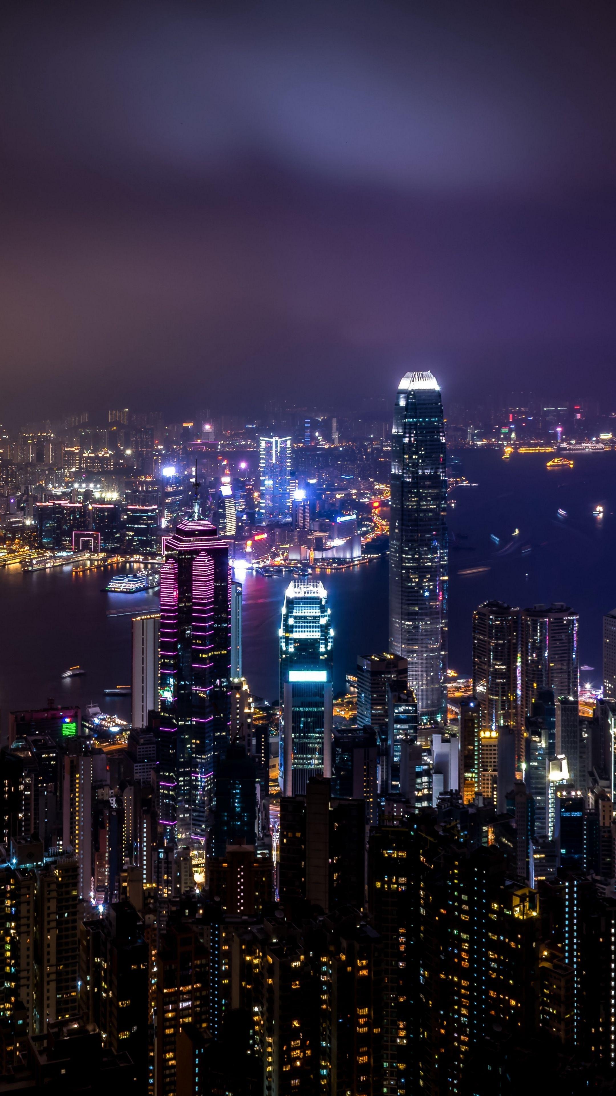 Two International Finance Centre, The Center Hong Kong, Victoria Harbour, 4K Phone wallpaper