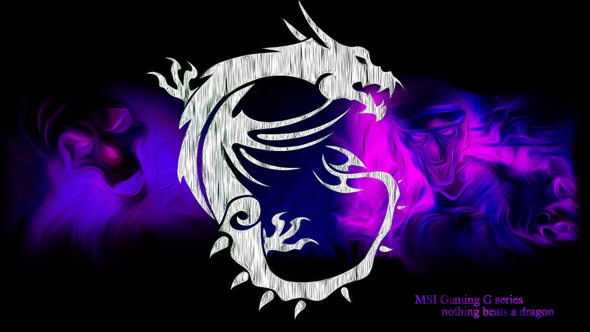 MSI Gaming dragon logo, MSI Gaming G series, glowing purple smoke, Full HD Desktop wallpaper