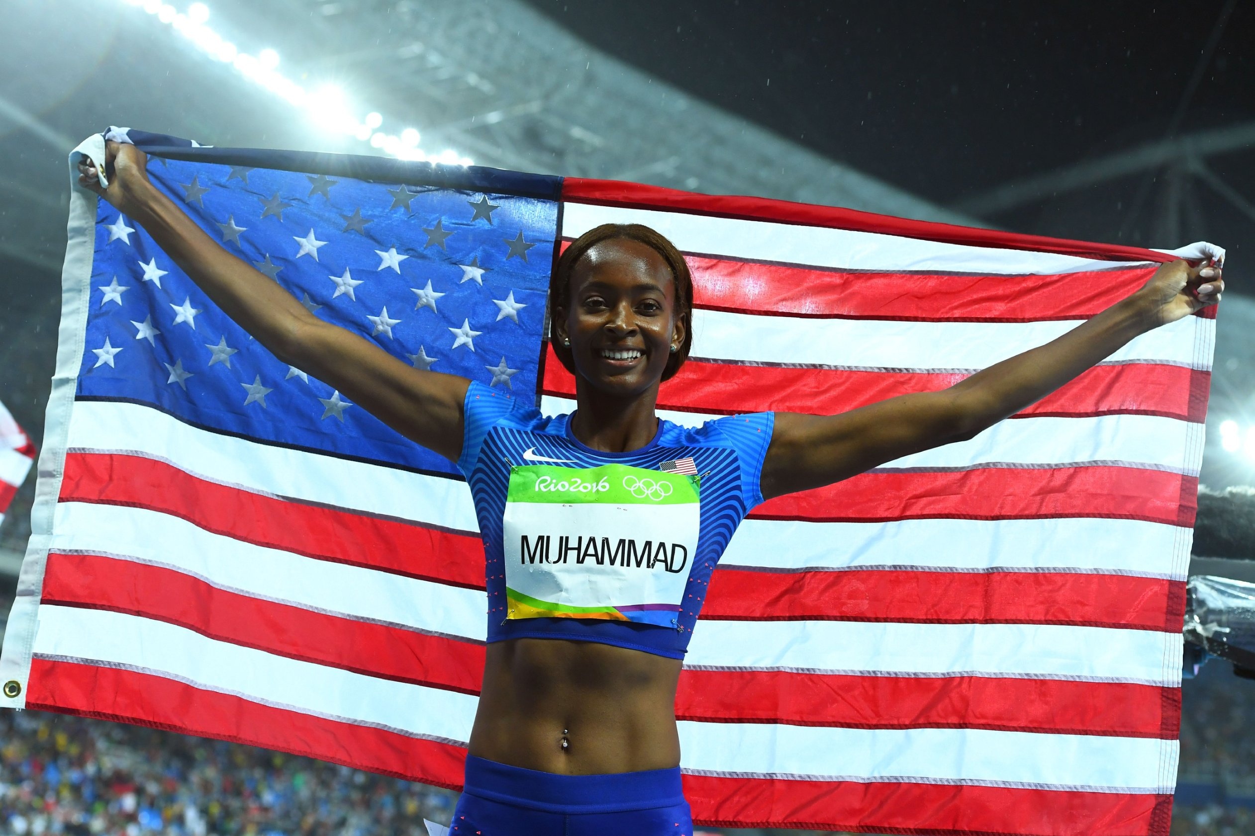 Dalilah Muhammad, Quarantine during Ramadan, Olympic and world champion, 2530x1690 HD Desktop