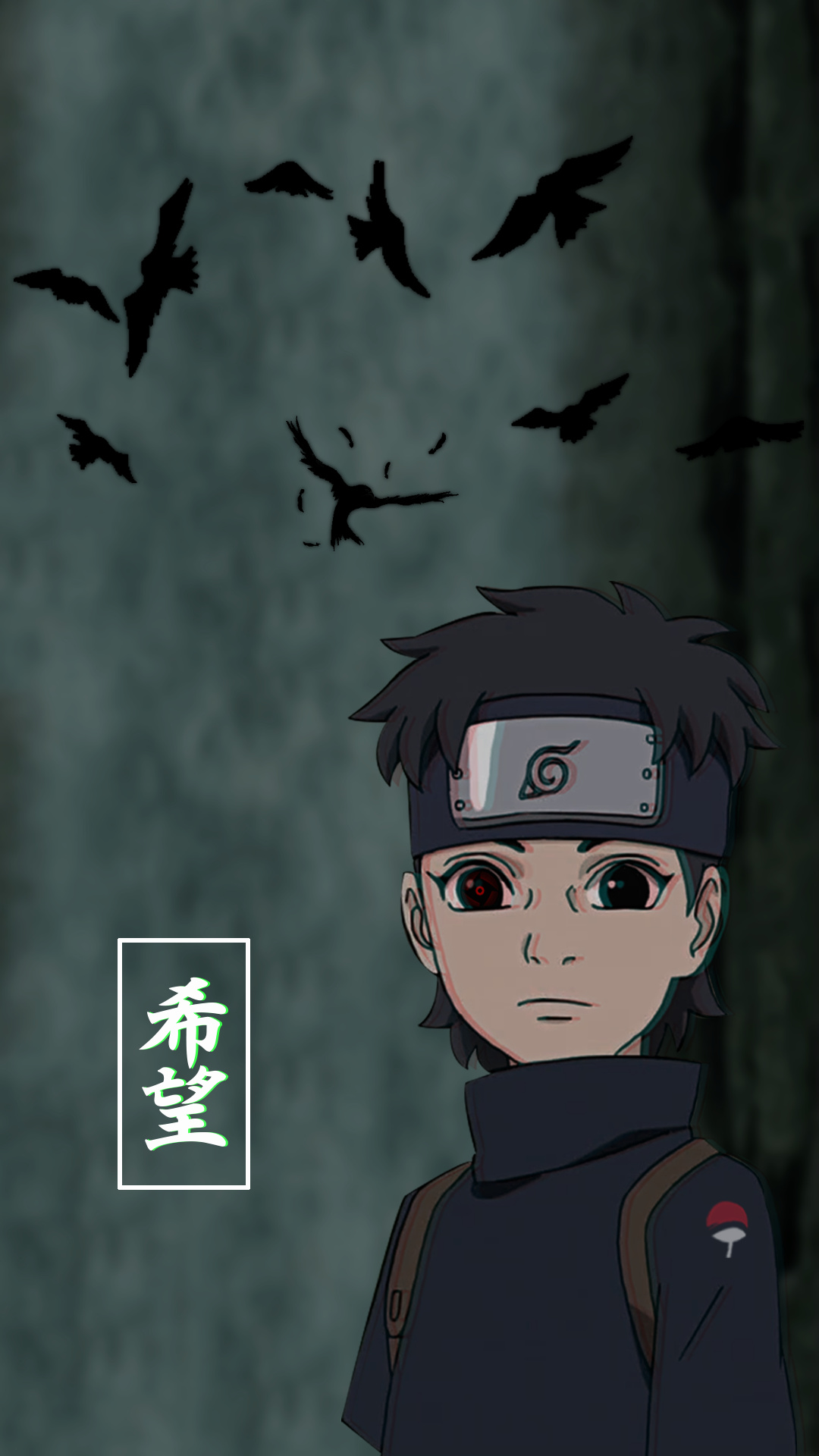 young Shisui Uchiha, Sharingan eye, flying crows, Full HD Phone wallpaper