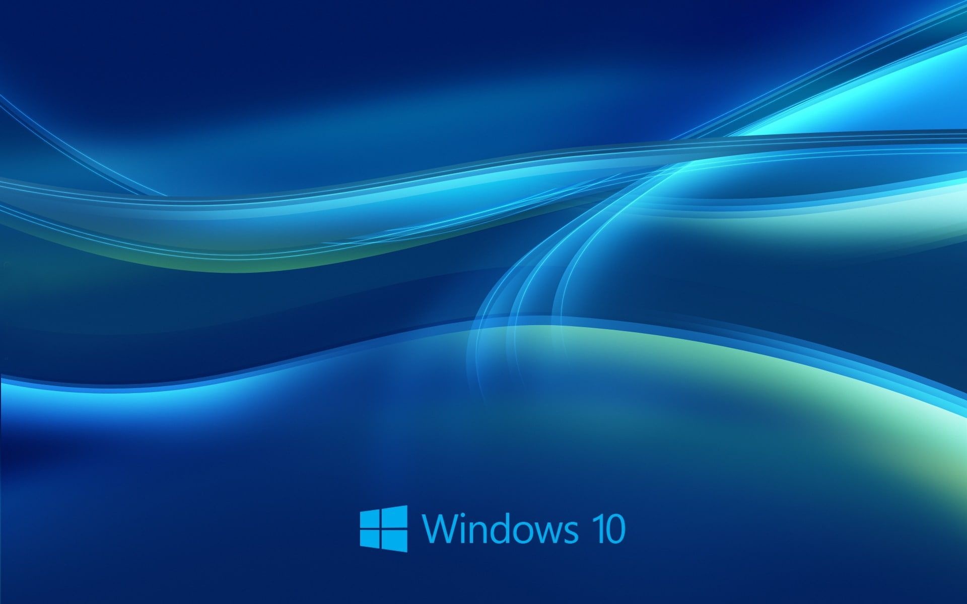 Windows 10, Microsoft Windows logo, abstract blue light waves, HD Desktop wallpaper