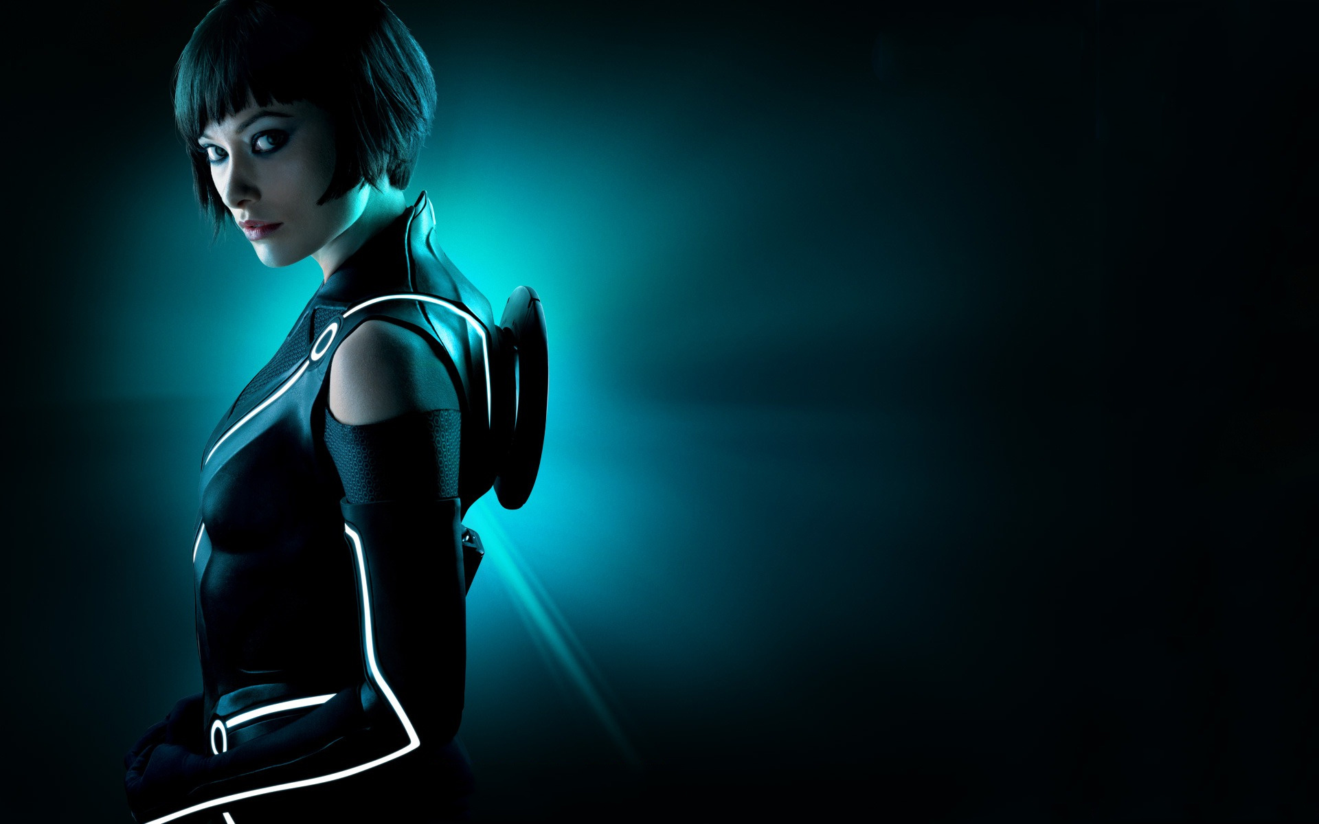 Olivia Wilde as Quorra, Tron: Legacy light suit, Identity disc, HD Desktop wallpaper
