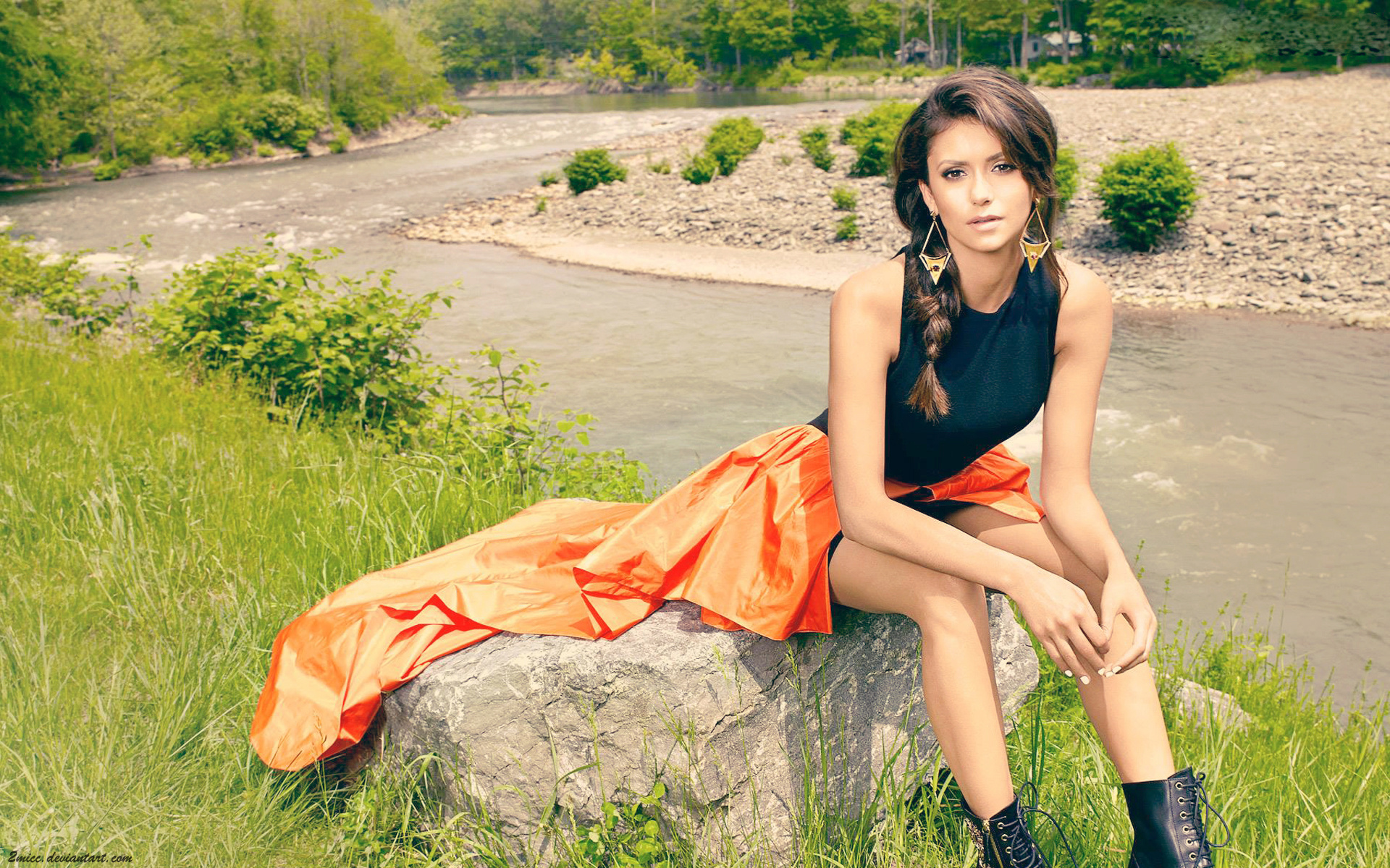 Nina Dobrev, HD wallpaper, Captivating image, Mesmerizing beauty, 1920x1200 HD Desktop