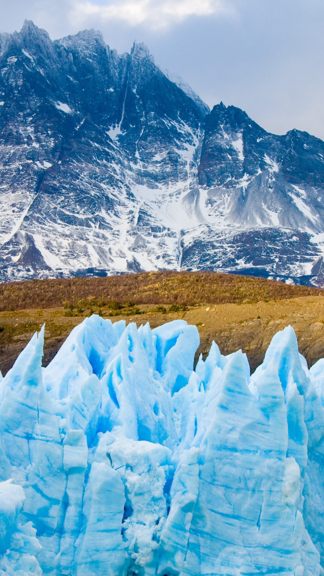 Glacier, Untouched wilderness, Snow-capped peaks, Serene tranquility, 1080x1920 Full HD Phone