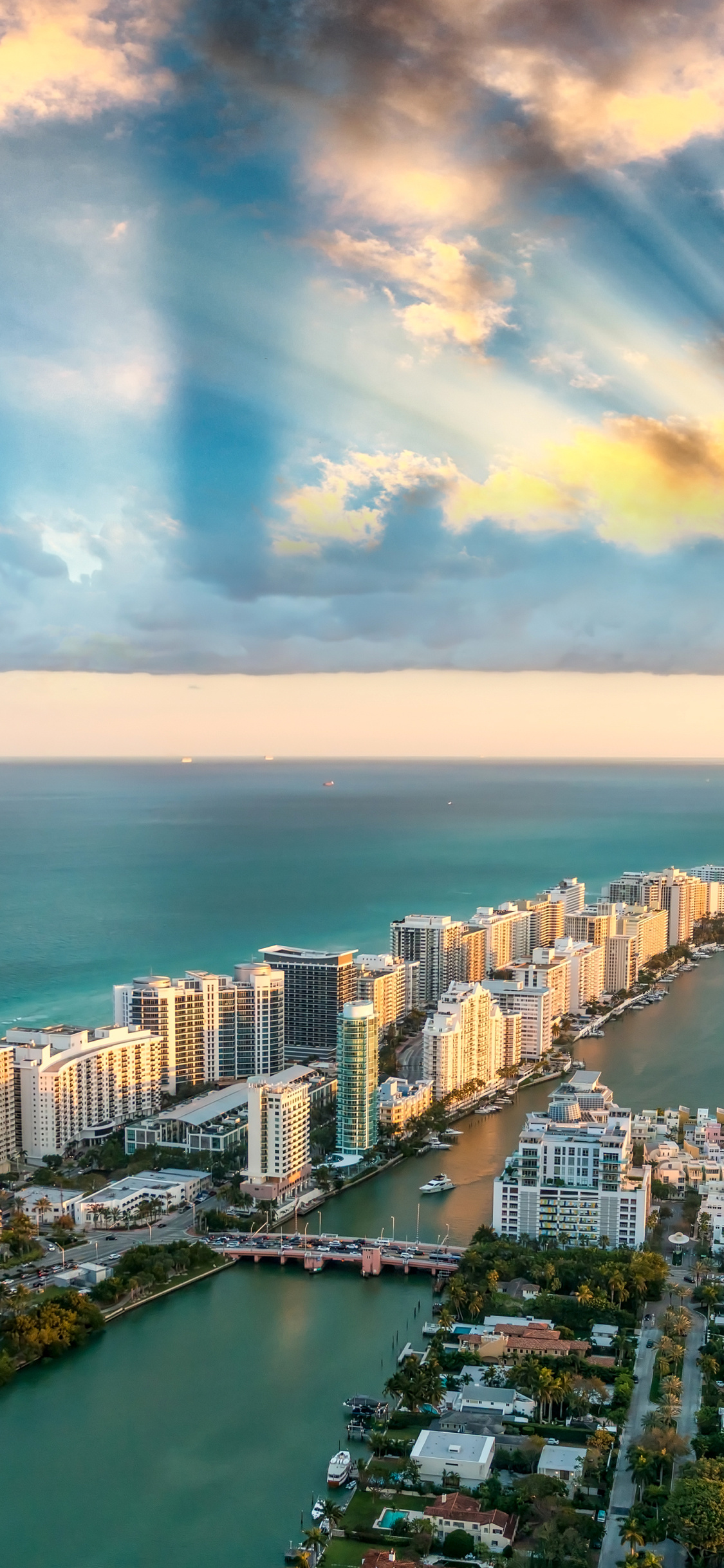 Miami cityscape, Man made, 1130x2440 HD Phone