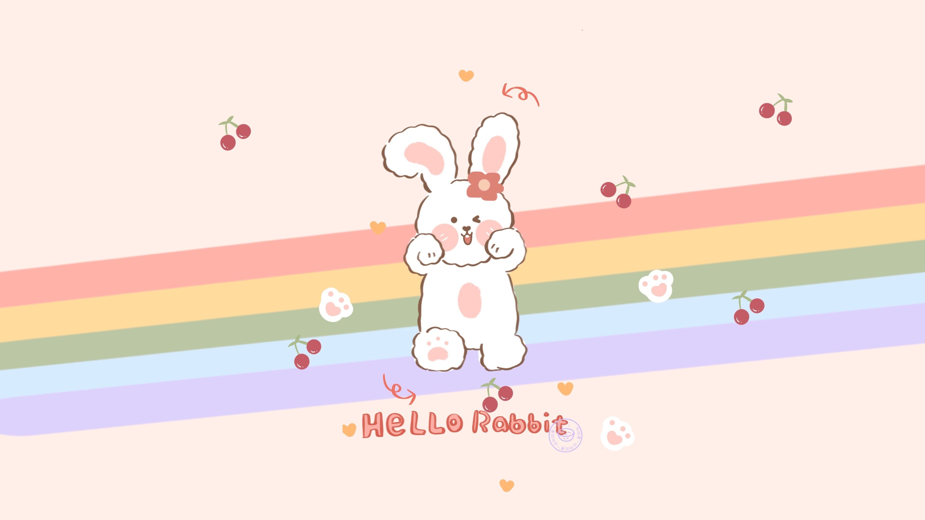 Bunny, Cute Pink Wallpaper, 3840x2160 4K Desktop