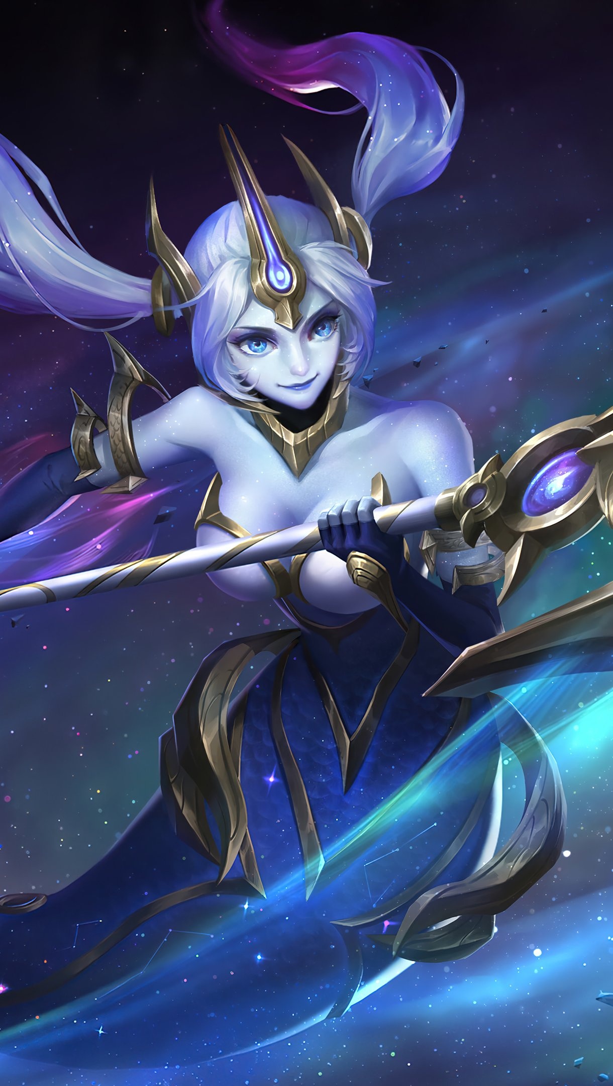 Nami, League of Legends, Cosmic, 4K Ultra HD, 1220x2160 HD Phone