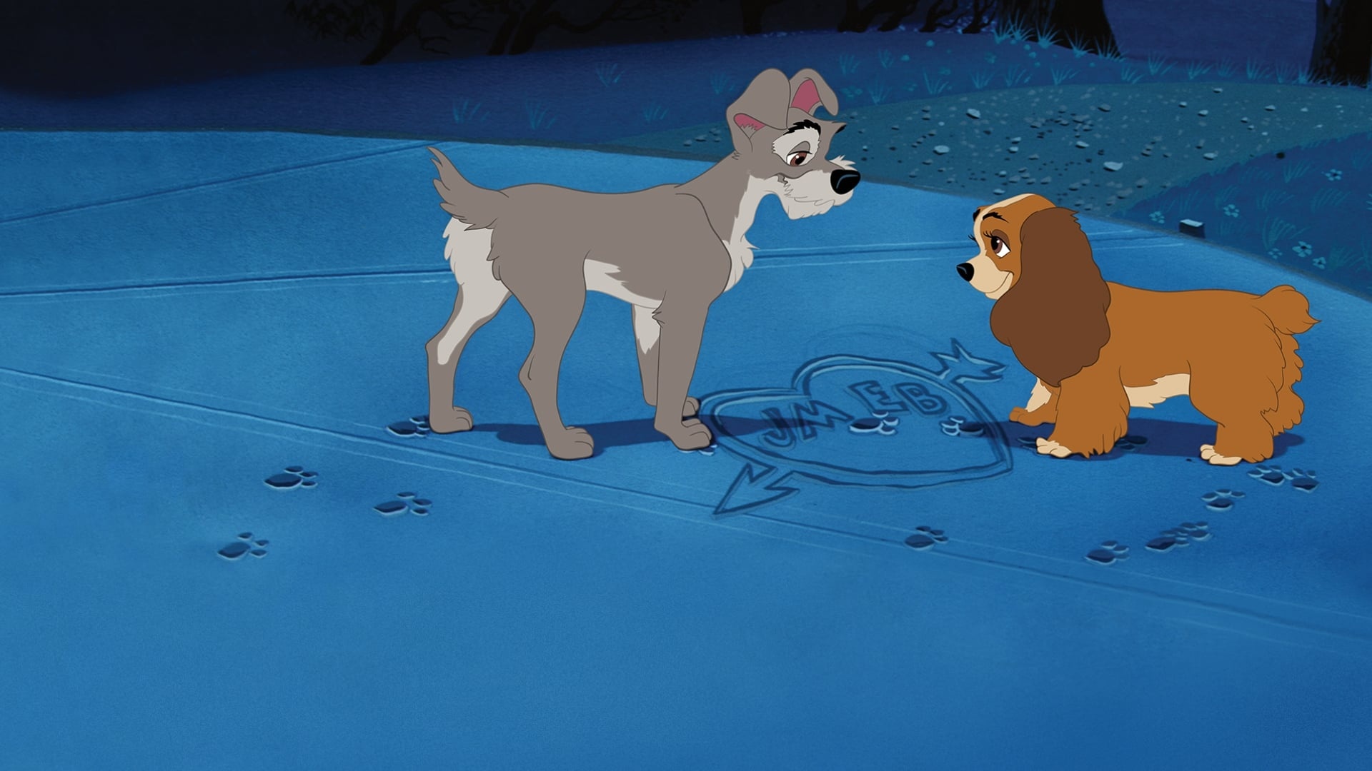Lady and the Tramp, Nostalgic backdrops, Charming animation, Disney movie, 1920x1080 Full HD Desktop