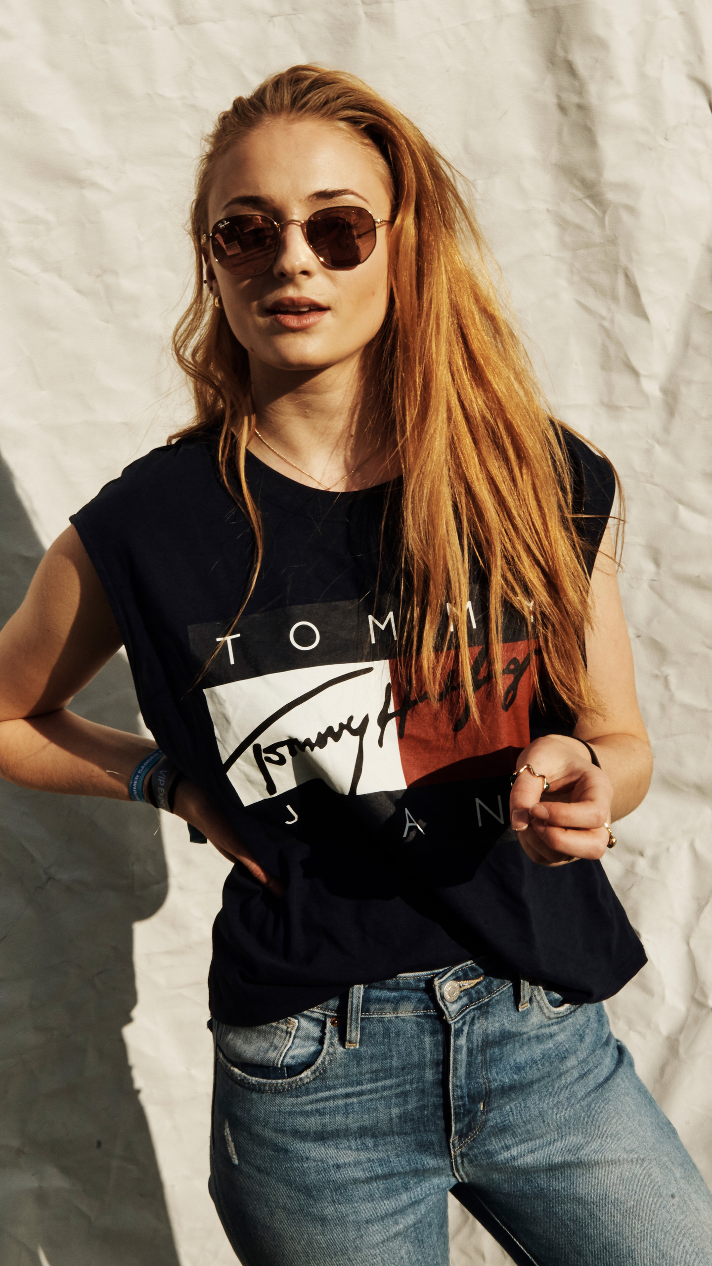 Sophie Turner, Tommy Hilfiger Wallpaper, 1440x2560 HD Phone