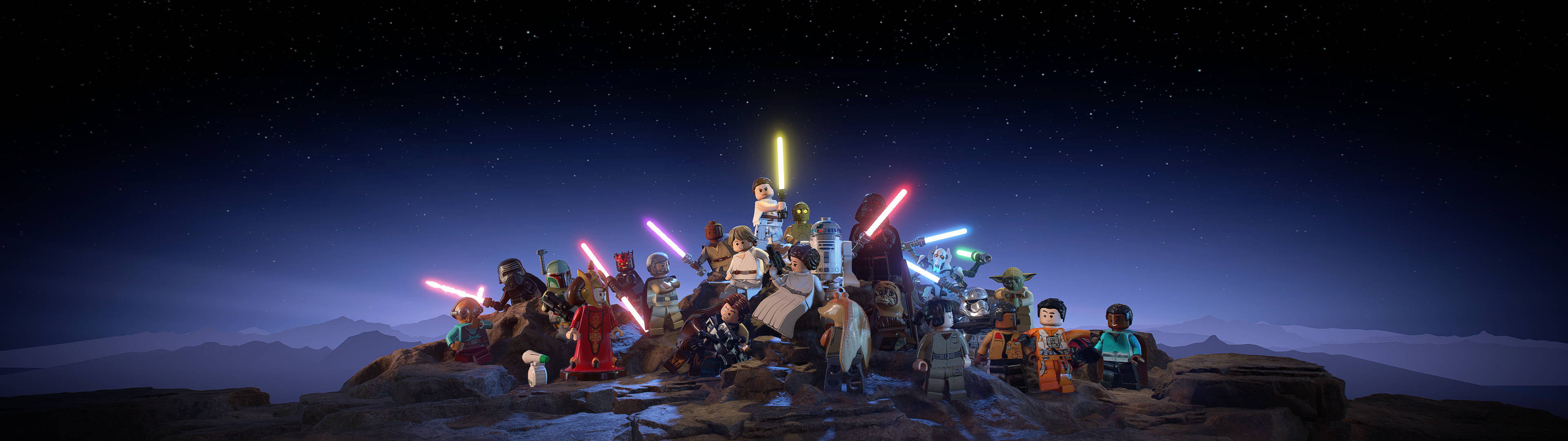 Star Wars Lego, Dual Monitor Wallpaper, 3840x1080 Dual Screen Desktop