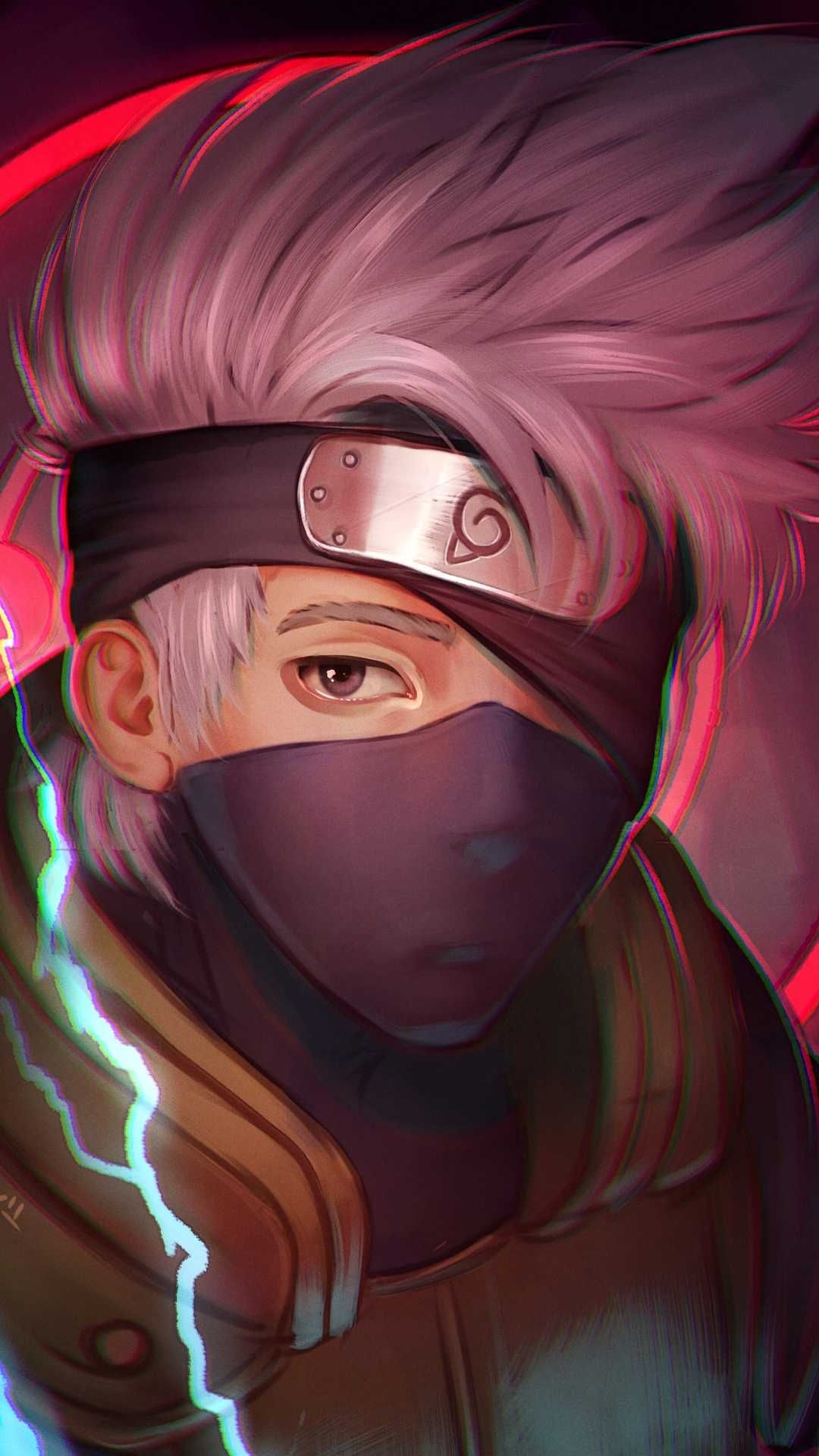 Kakashi Hatake, Hidden Leaf headband, Chidori lightning effect, Full HD Phone wallpaper