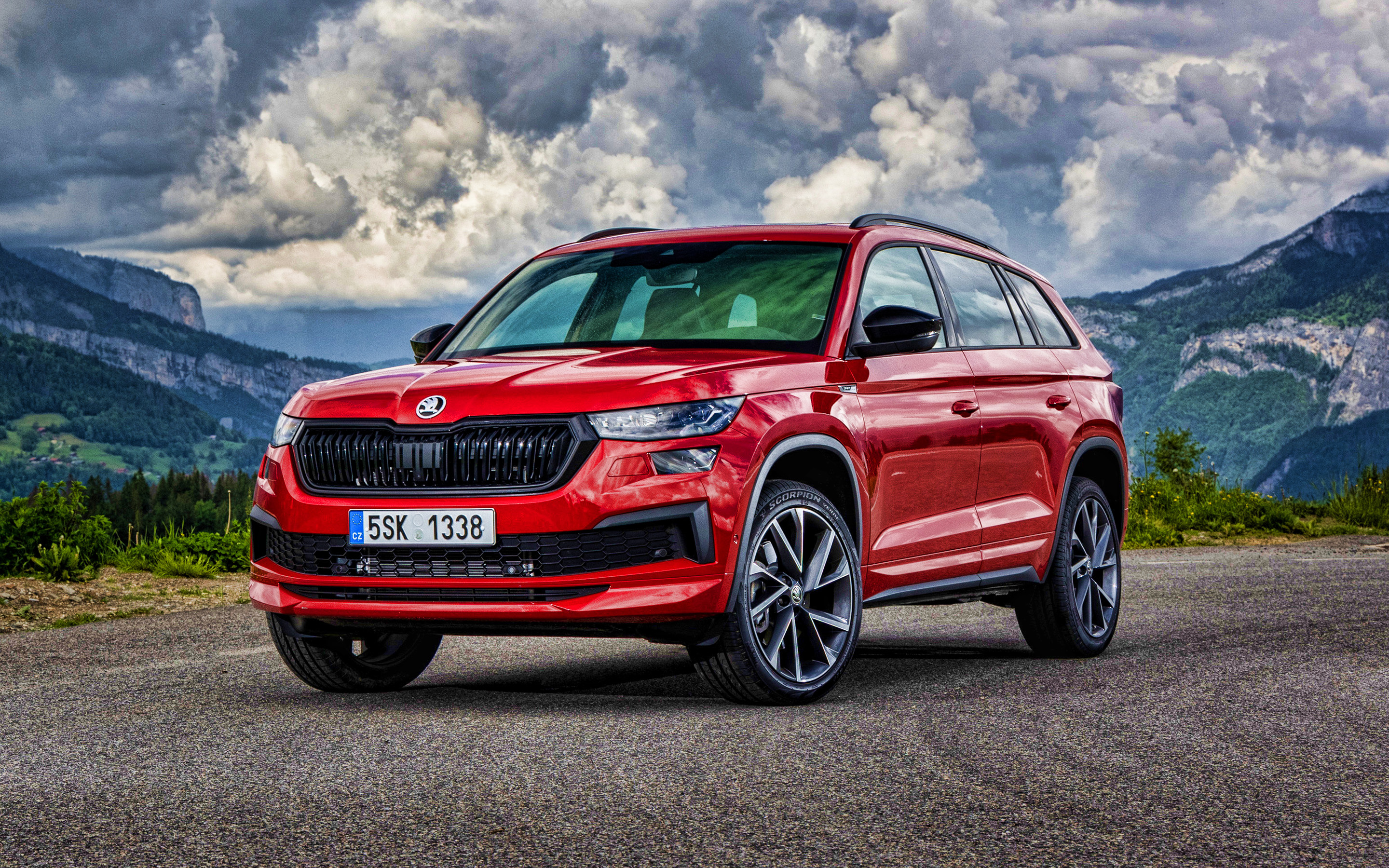 Skoda Kodiaq auto, Skoda Kodiaq sportline, 4x4 road, High quality, 2880x1800 HD Desktop