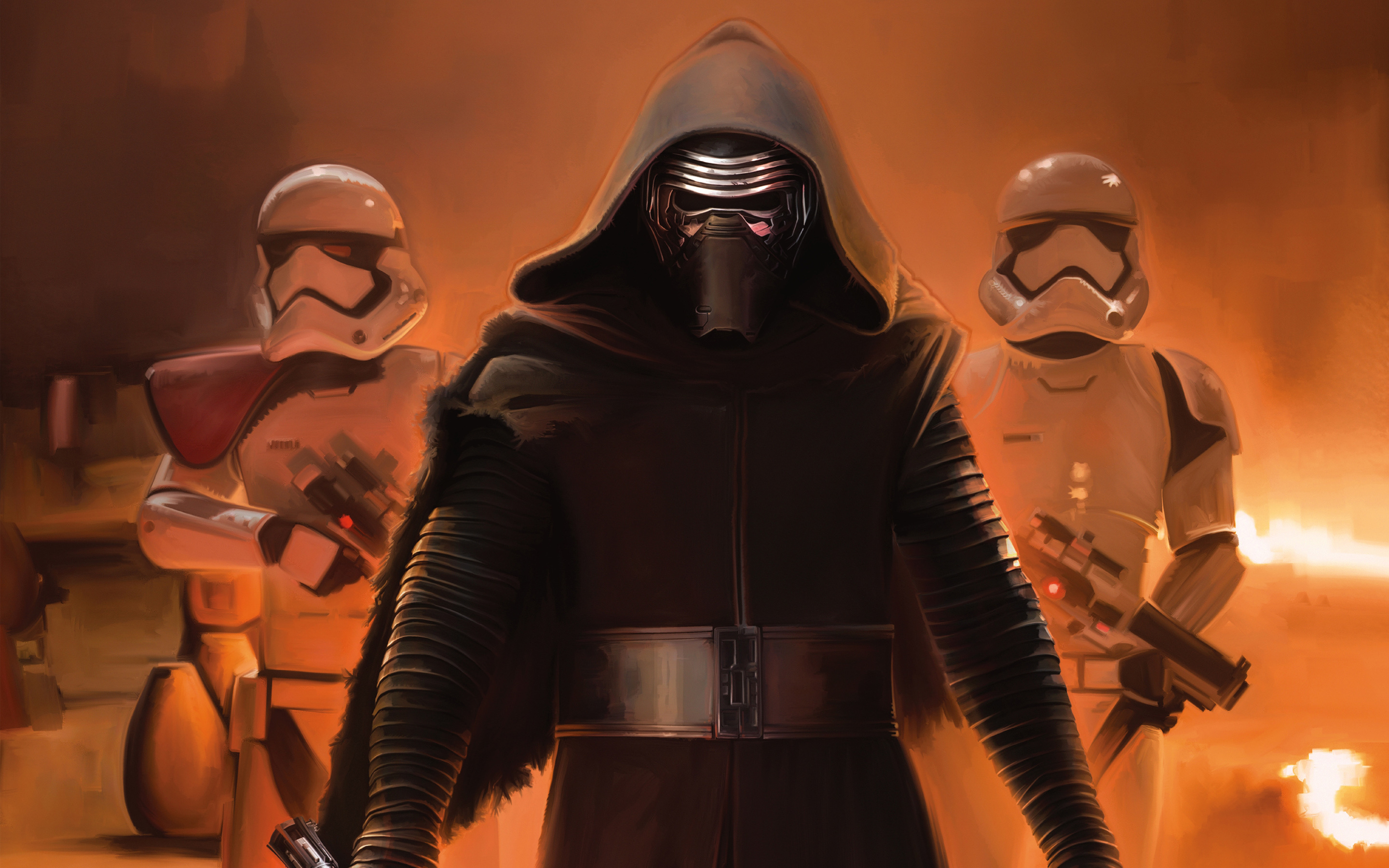 Kylo Ren Mask, Striking wallpaper art, Dark side enforcer, Supreme Leader's mask, 2880x1800 HD Desktop