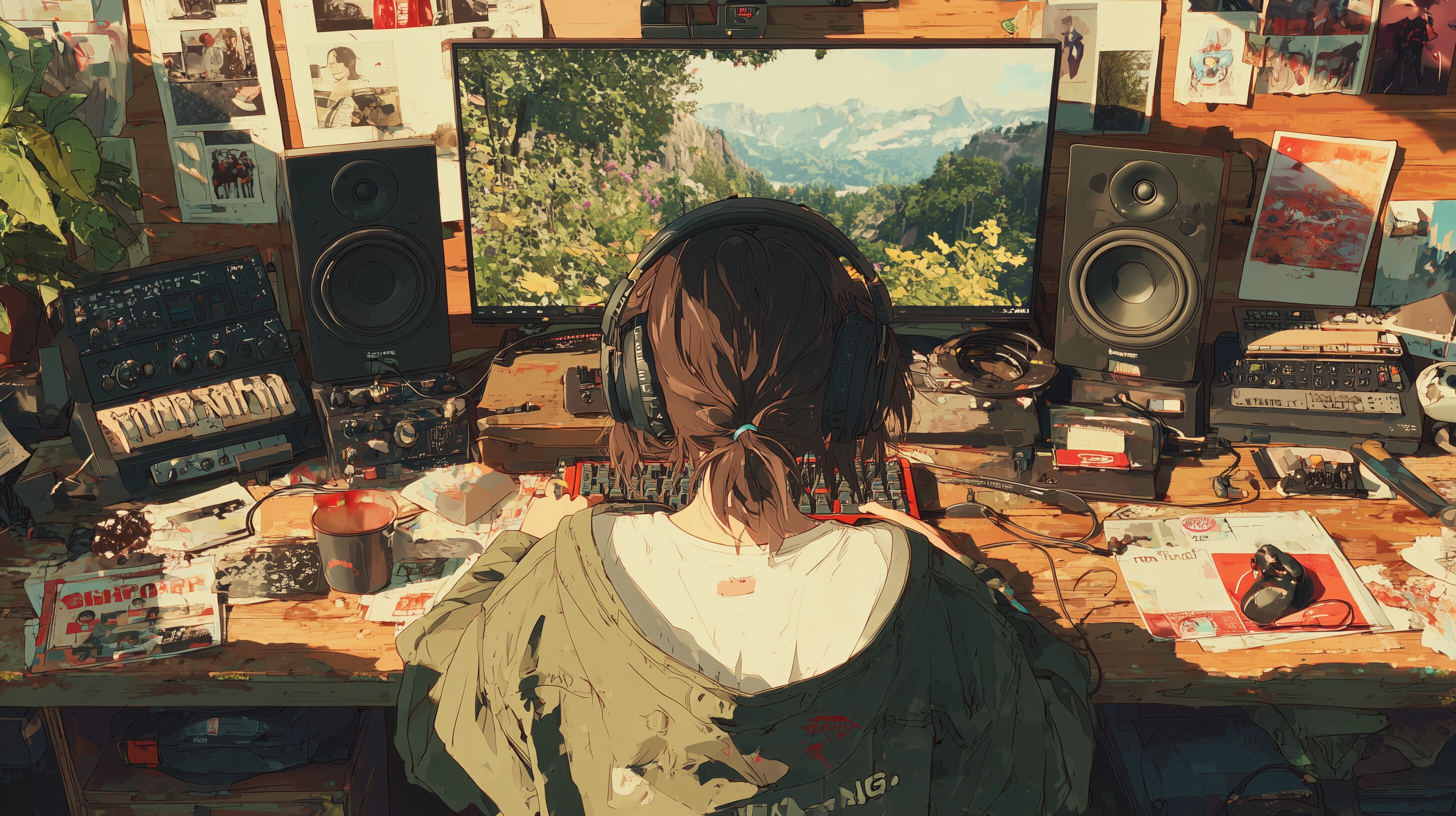 Anime Girl Programmer, Software Developer, Anime Style, Desktop Wallpaper