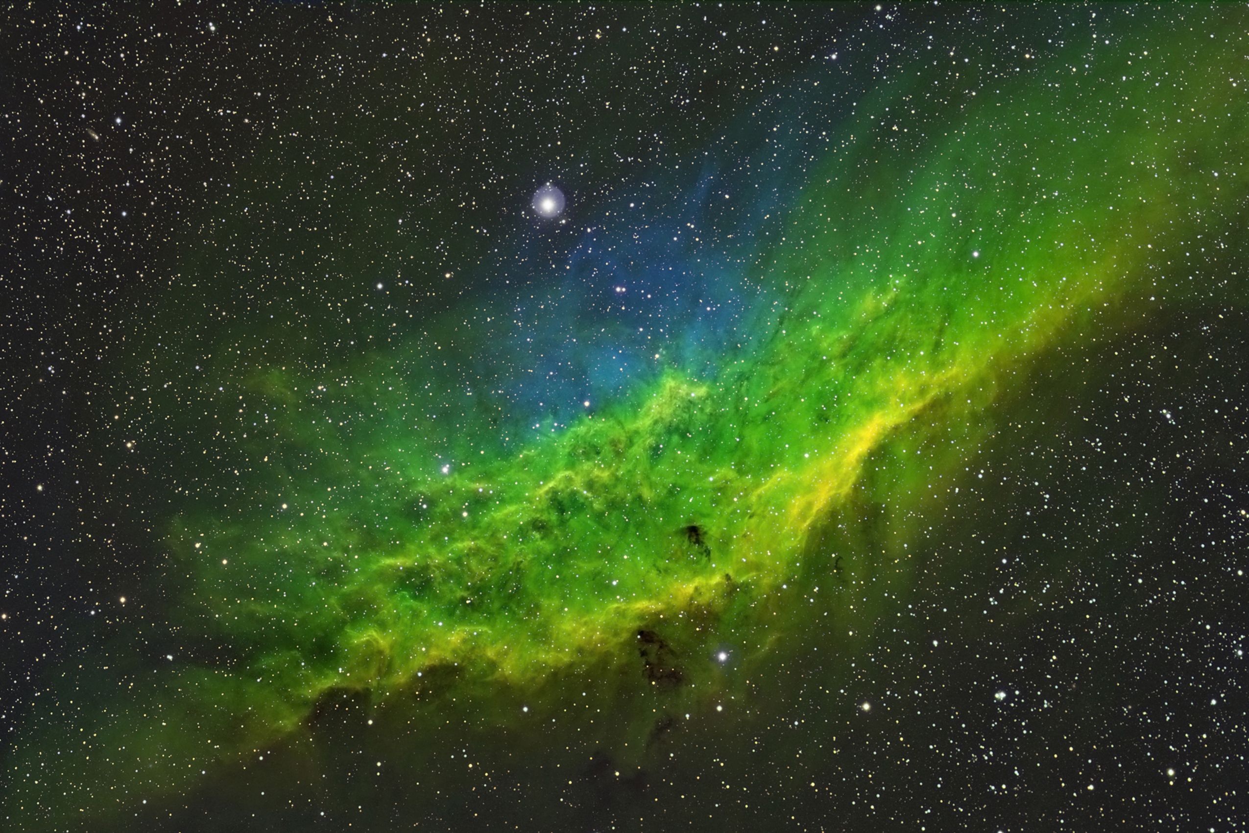 The California Nebula, Green Nebula Wallpaper, 2550x1700 HD Desktop