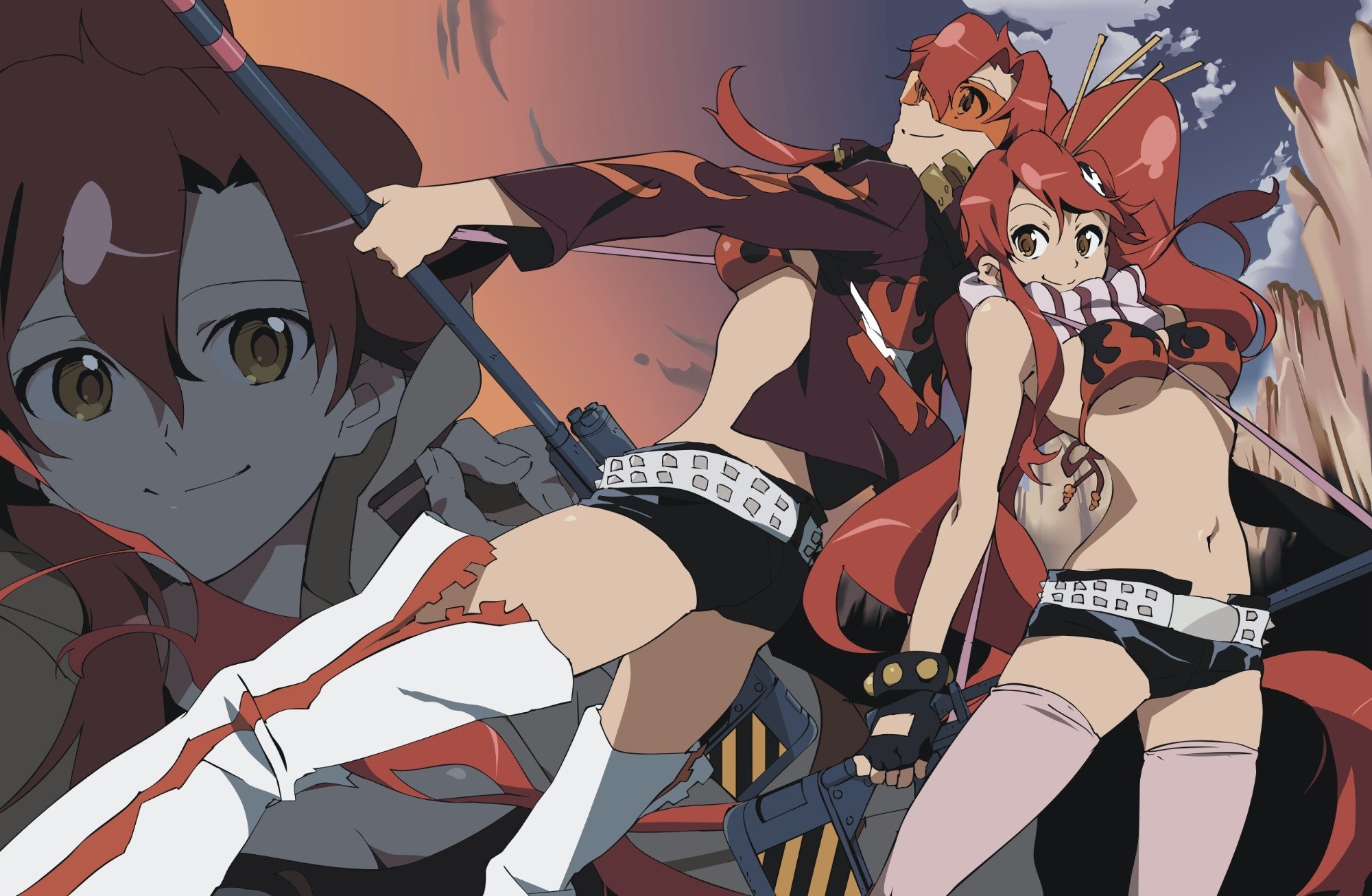 Yoko Gurren Lagann, Fire-wielding sniper, Anime heroine, 2000x1310 HD Desktop