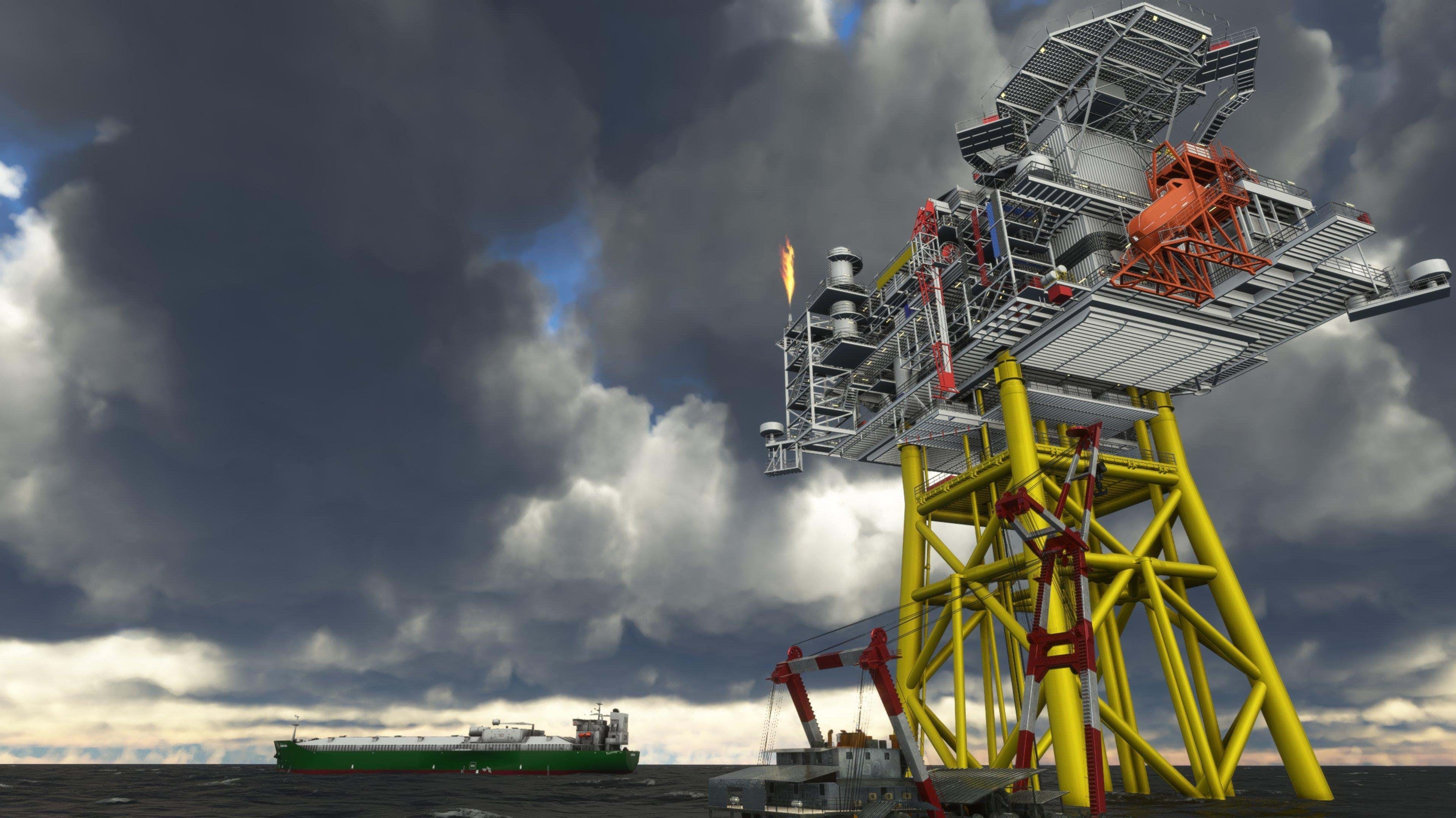 Aerosoft flights, North Sea simulation, MSFS scenery, 3840x2160 4K Desktop