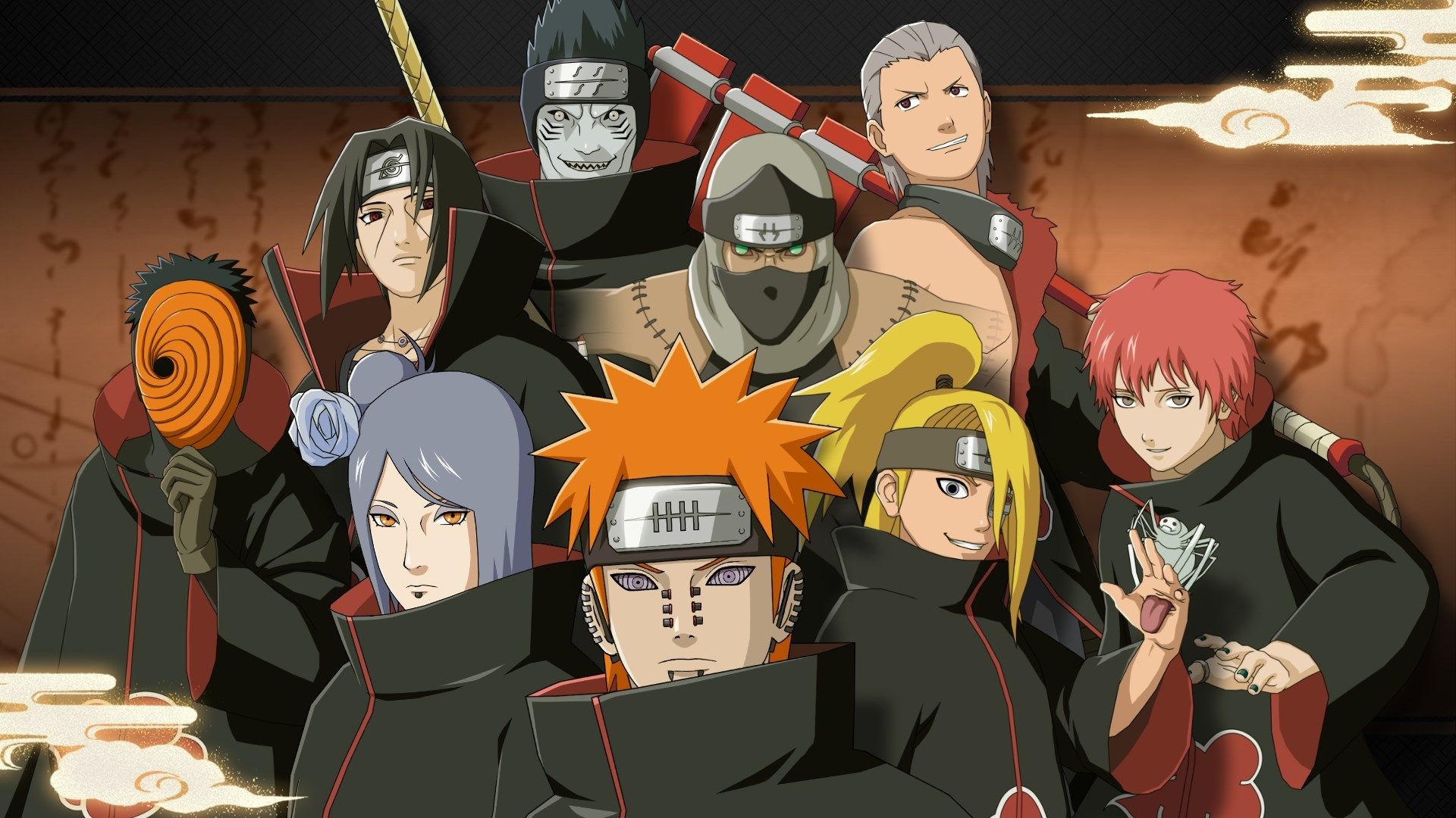 Pain, Itachi Uchiha, Konan, Deidara, Tobi, Full HD Desktop wallpaper