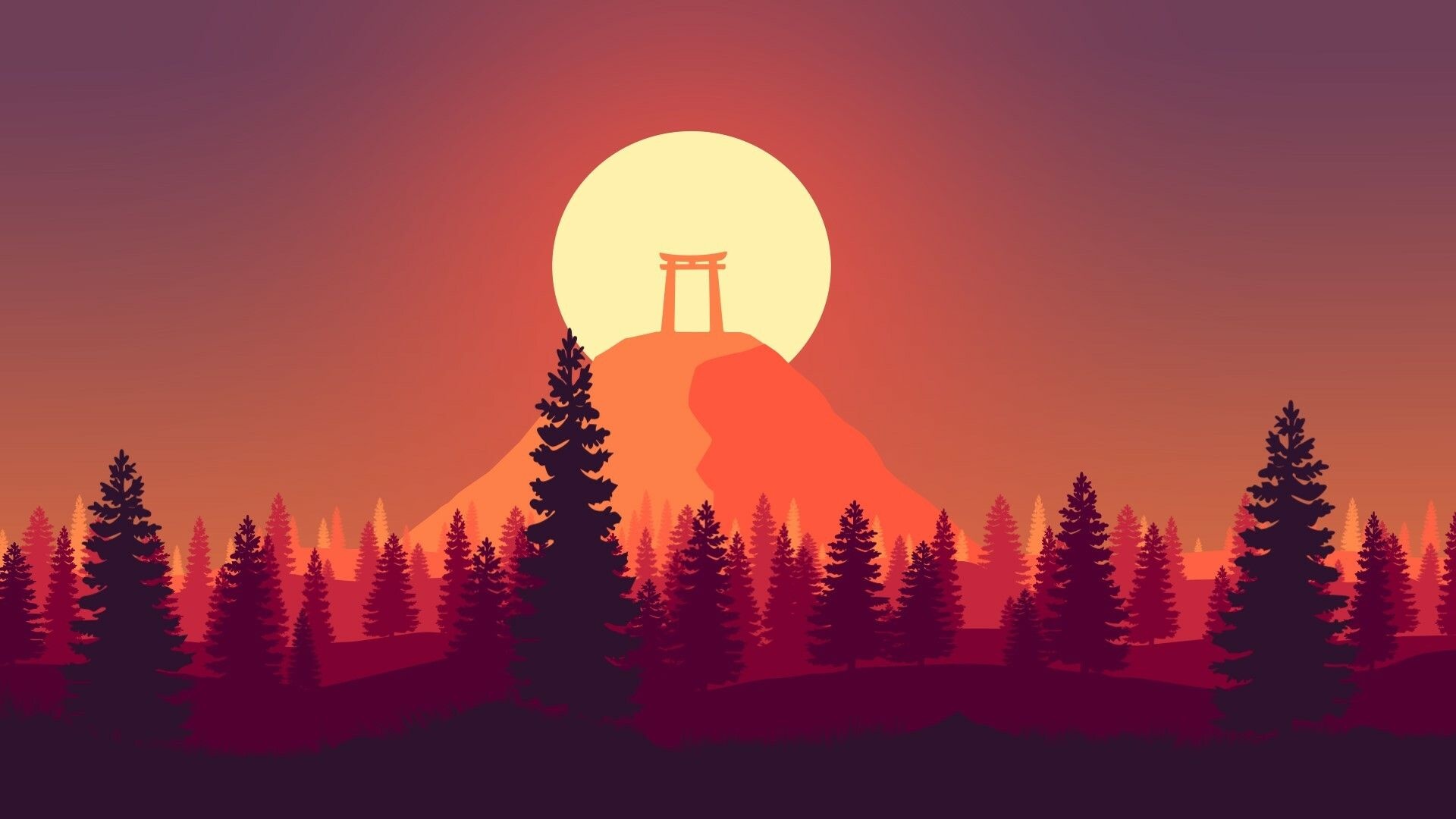 Lofi Forest Wallpaper 1920x1080