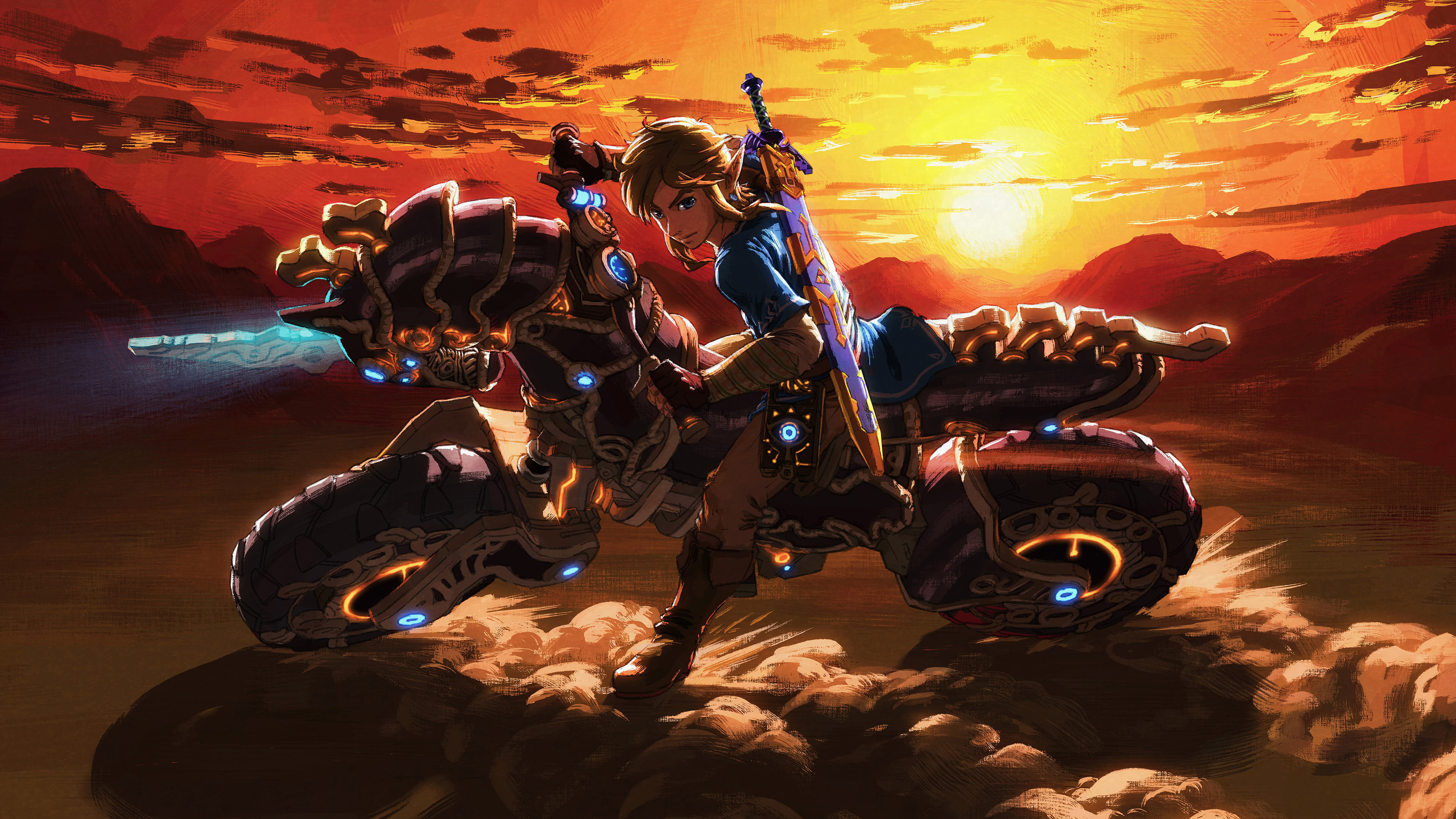 Master Cycle Zero and Link, Legend of Zelda: Breath of the Wild Wallpaper, 3840x2160 4K Desktop
