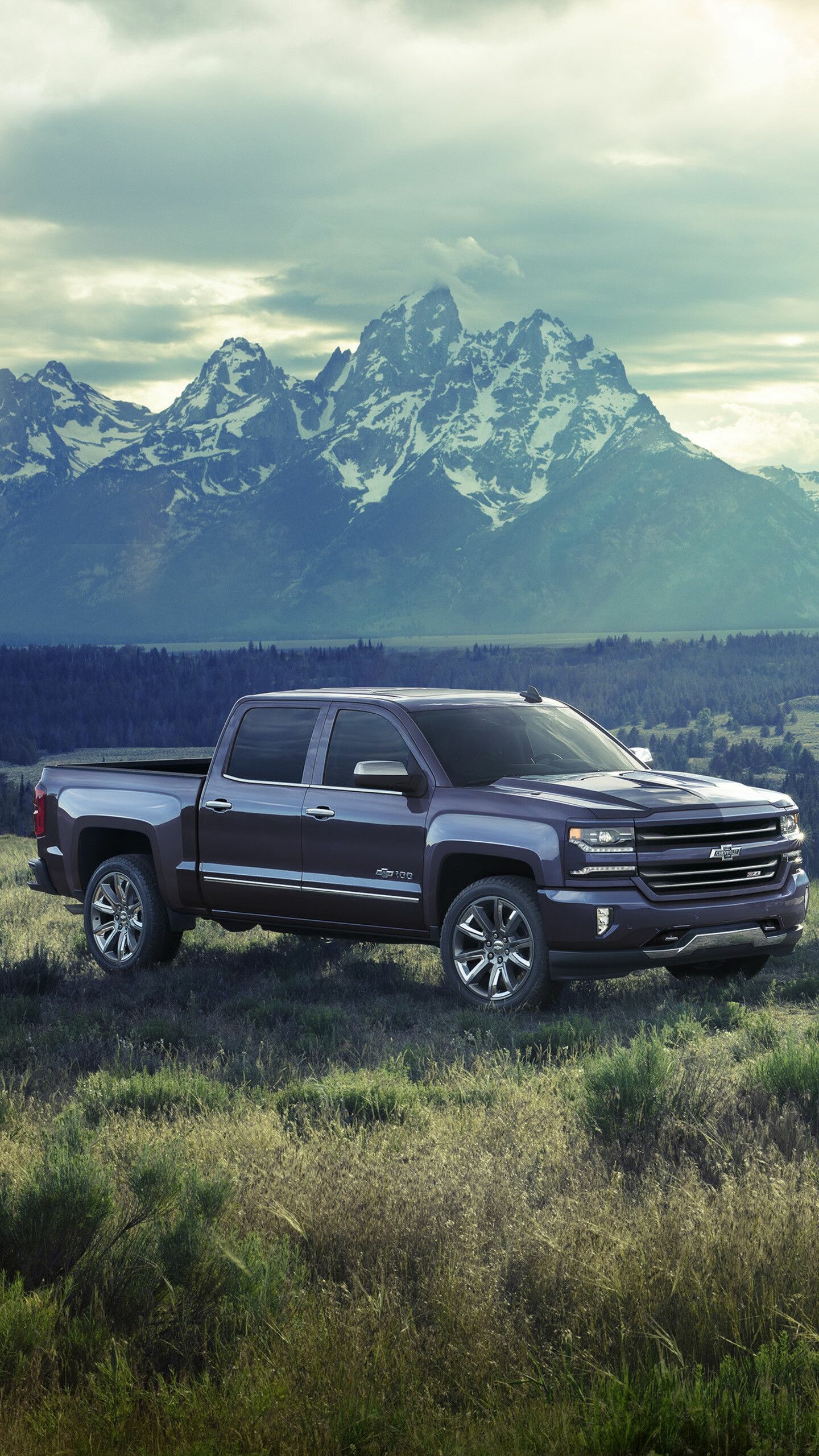 GMC Sierra, Auto, Silverado Blue, 1440x2560 HD Phone