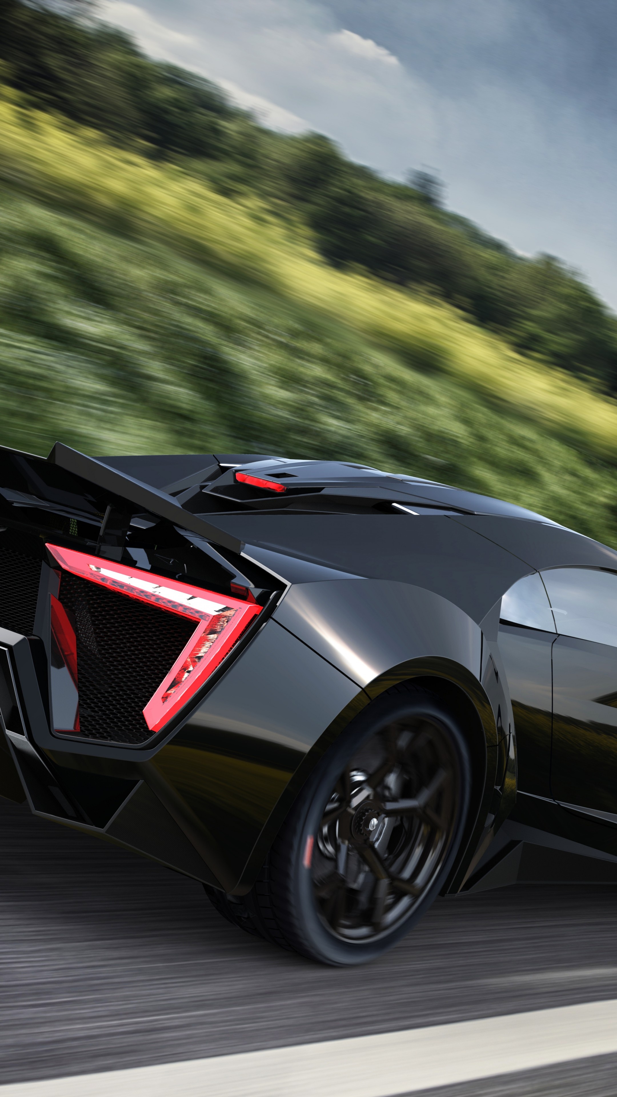 Lykan HyperSport, Supercar speed, Luxury sports car, Black road, 2160x3840 4K Phone