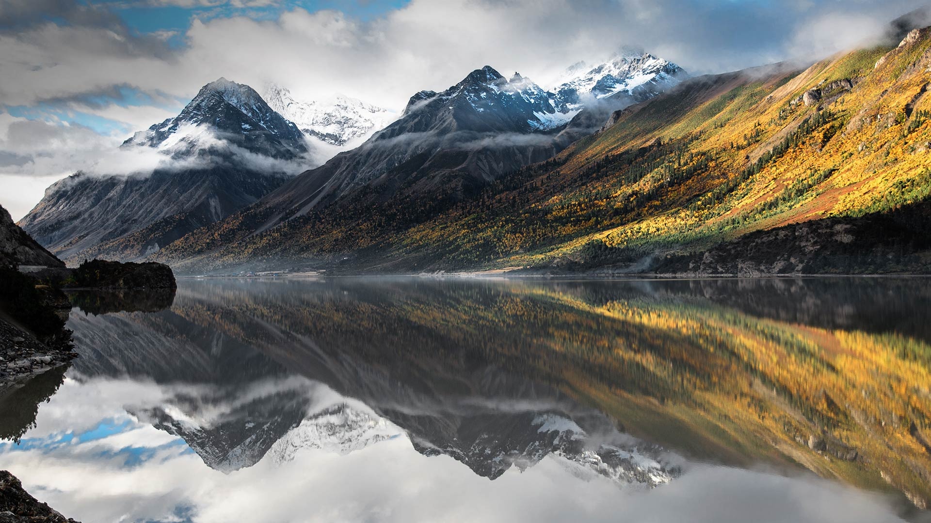 Tibetan Highlands, Ranwu Lake, Rawu, China, 1920x1080 Full HD Desktop