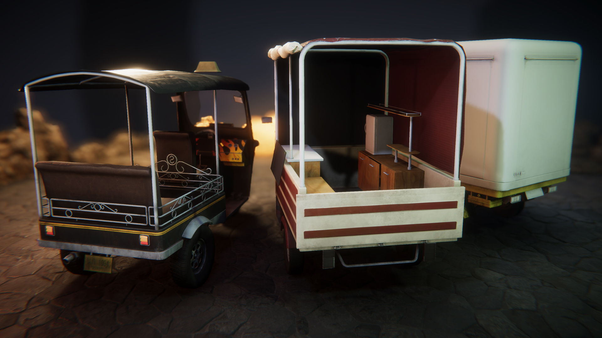 Tuk Tuk Car, Flipped normals, Creative art, Unique transportation, 1920x1080 Full HD Desktop