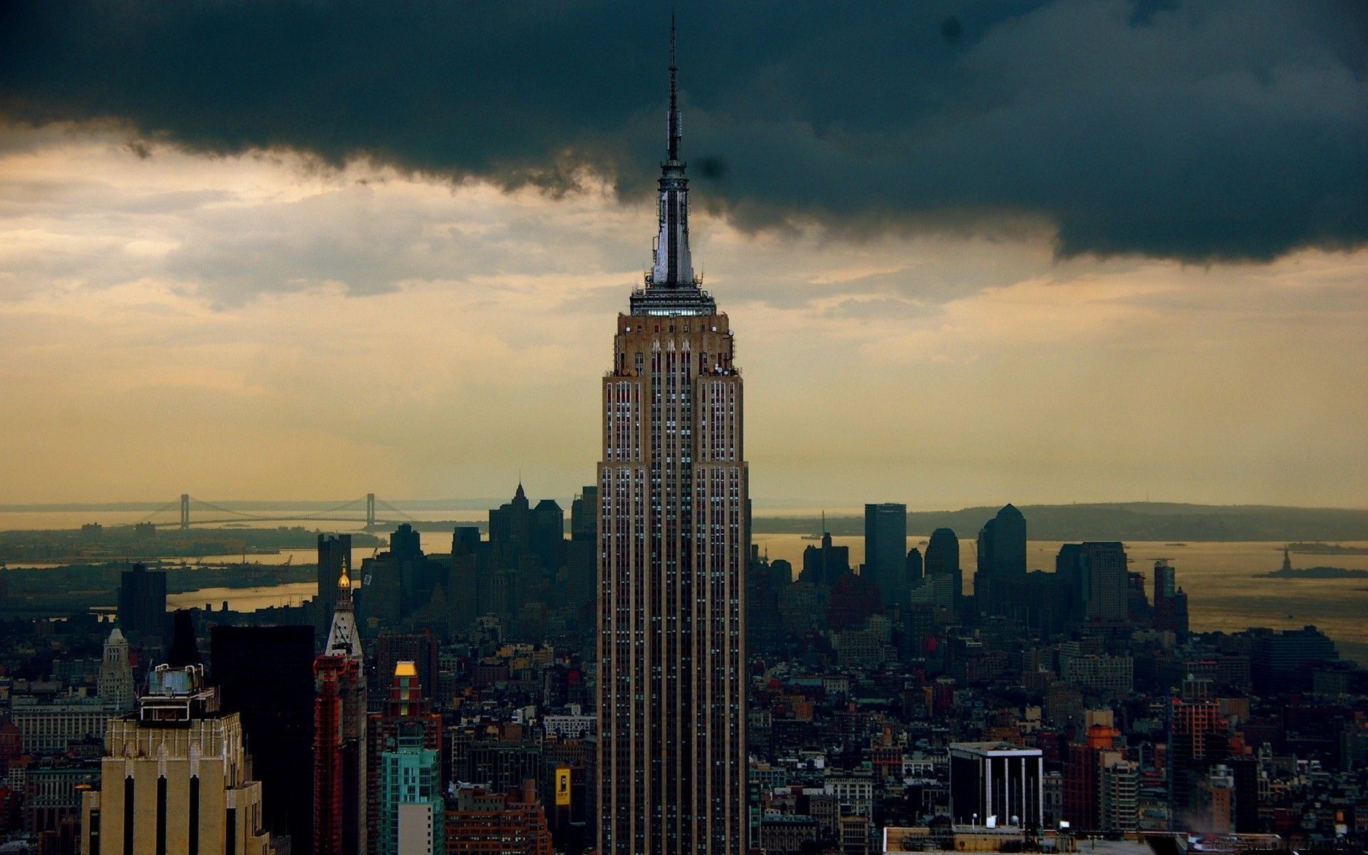 Empire State Building, Desktop wallpaper, Artistic lights, Skyscraper, 1920x1200 HD Desktop